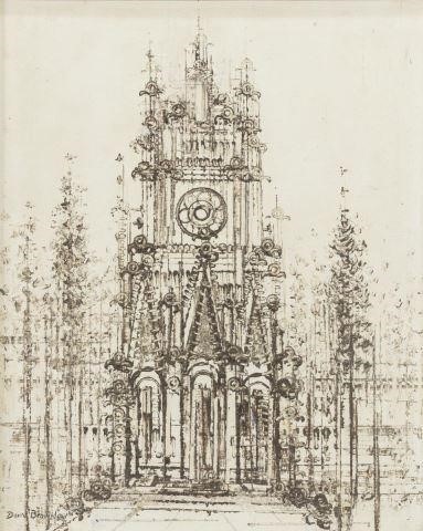 DAVID BROWNLOW (1915-2008), CATHEDRALFramed