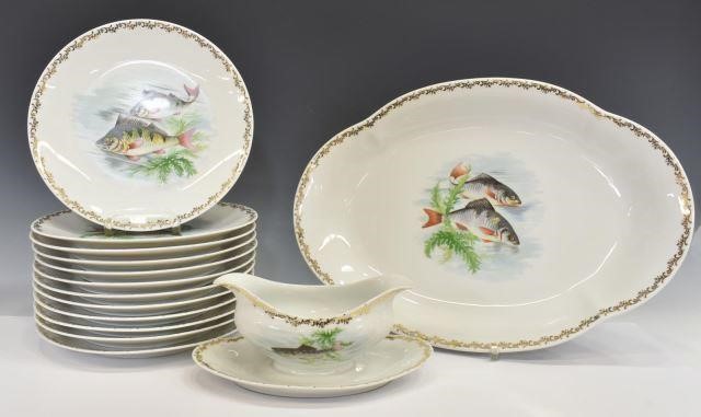  14 FRENCH LIMOGES PORCELAIN FISH 3c04ec