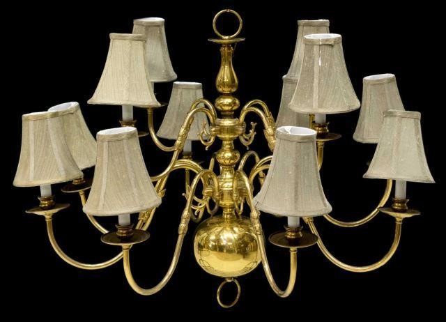 DUTCH STYLE BRASS TWO TIER TWELVE LIGHT 3c04fc