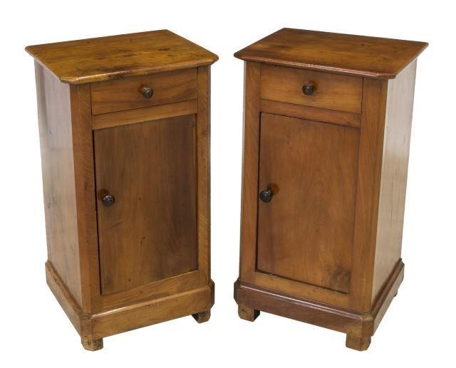  2 FRENCH FRUITWOOD BEDSIDE CABINETS lot 3c0508