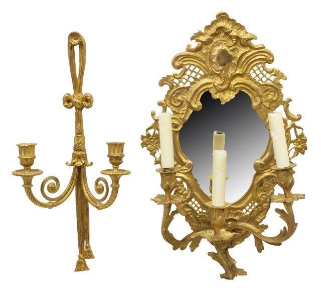 (2) FRENCH GILT BRONZE SCONCES,