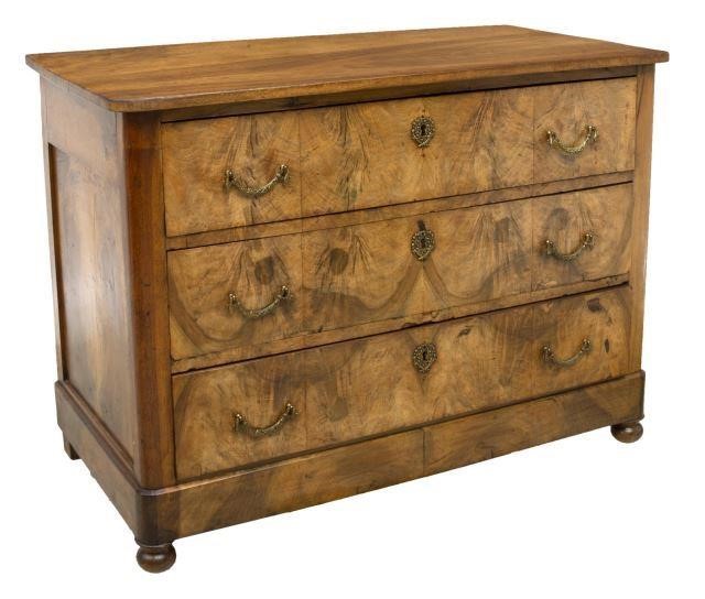 FRENCH EMPIRE STYLE FIGURED THREE-DRAWER