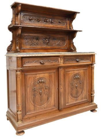 FRENCH HENRI II STYLE MARBLE TOP 3c0521