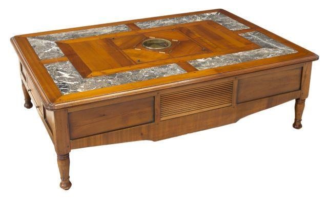 FRENCH MARBLE-TOP FRUITWOOD BAR