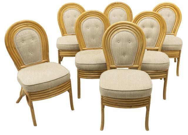  7 VINTAGE RATTAN DINING SIDE 3c0557