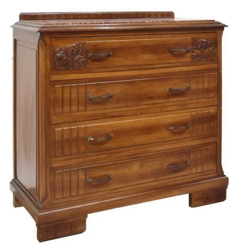 FRENCH ART DECO MARBLE TOP WALNUT 3c0706