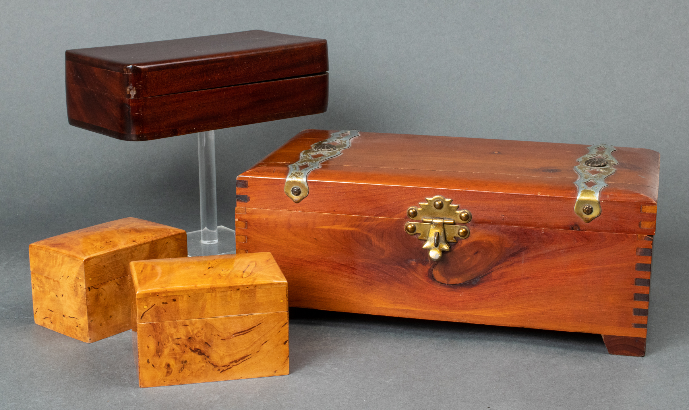 COLLECTION OF WOOD BOXES, GROUP