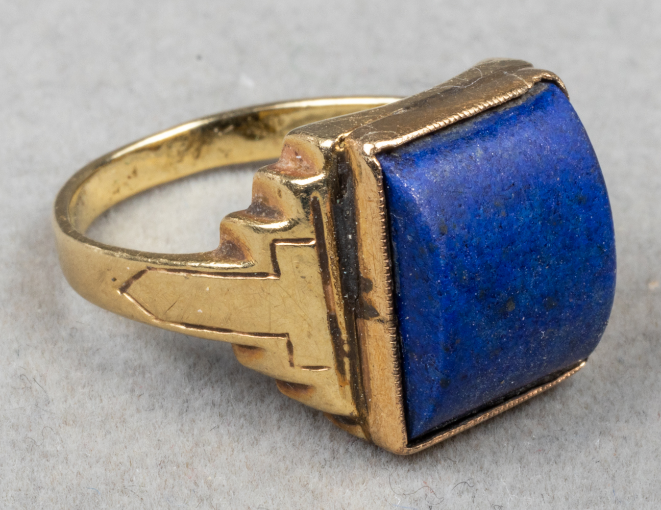 ART DECO 14K YELLOW GOLD LAPIS 3c2edd