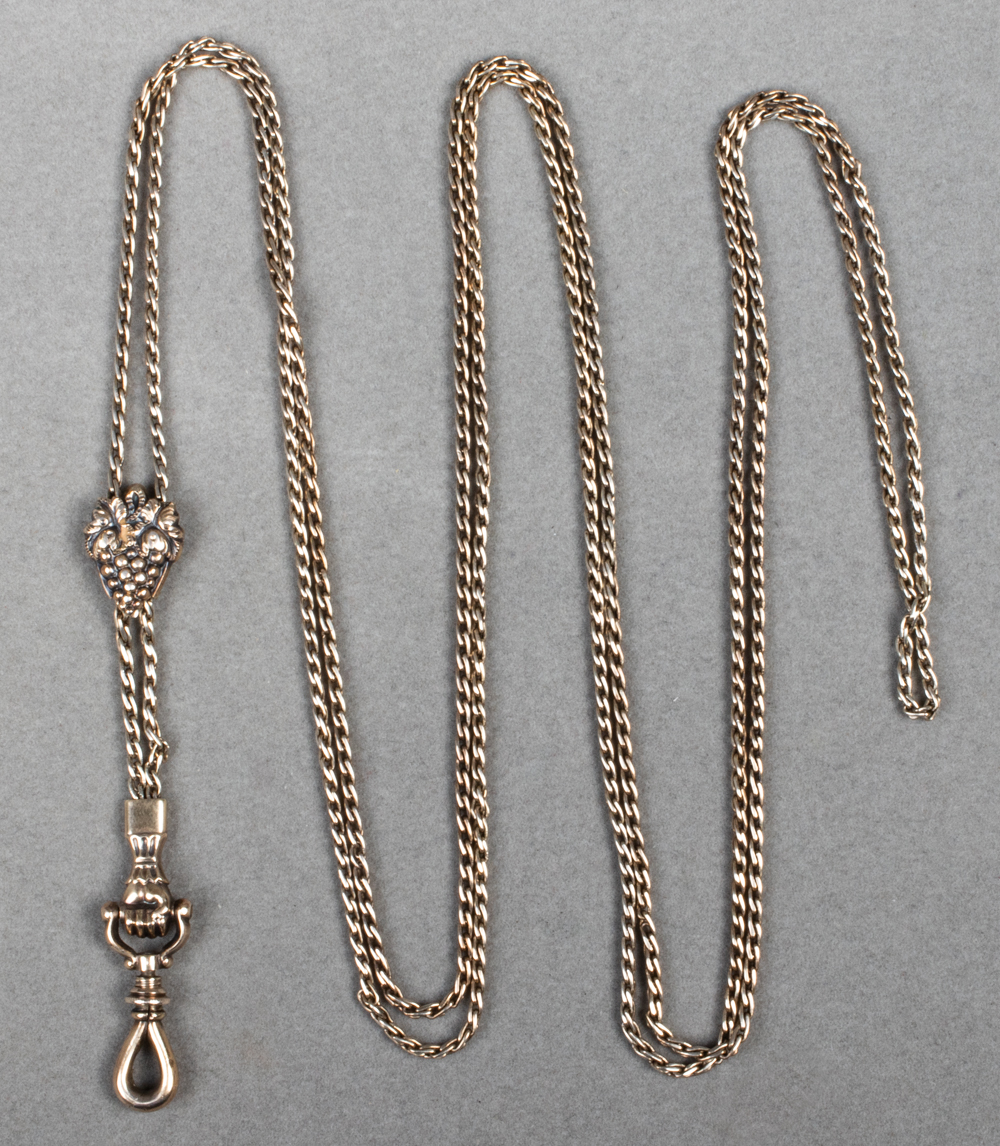 EDWARDIAN 14K YELLOW GOLD FOB CHAIN