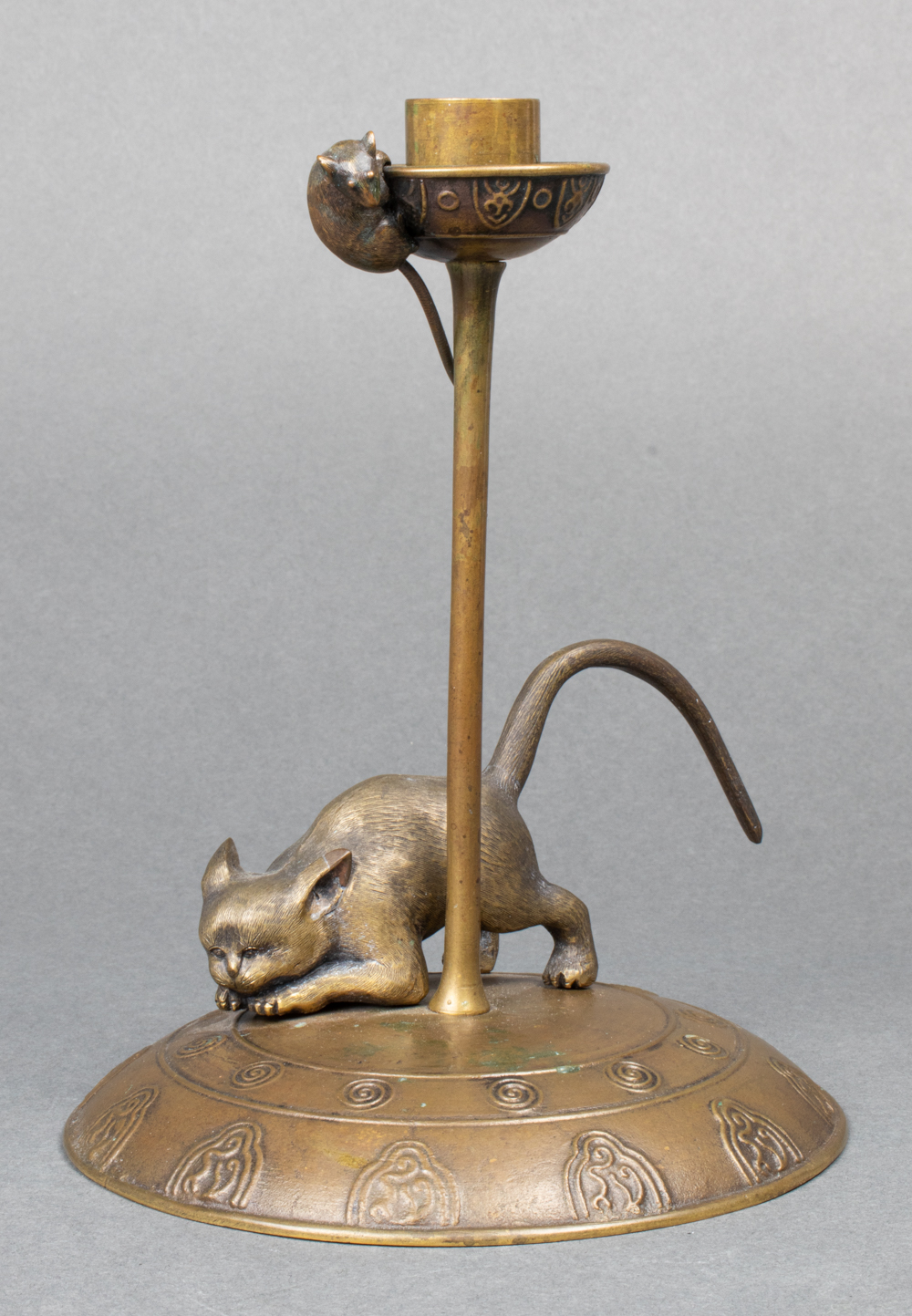 ARTS & CRAFTS CAT AND MOUSE BRONZE