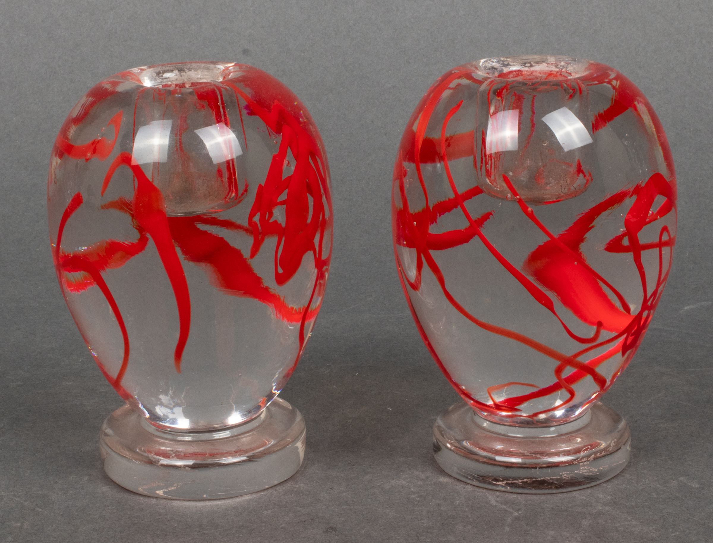 ARCHIMEDE SEGUSO MURANO GLASS CANDLESTICKS  3c2f54