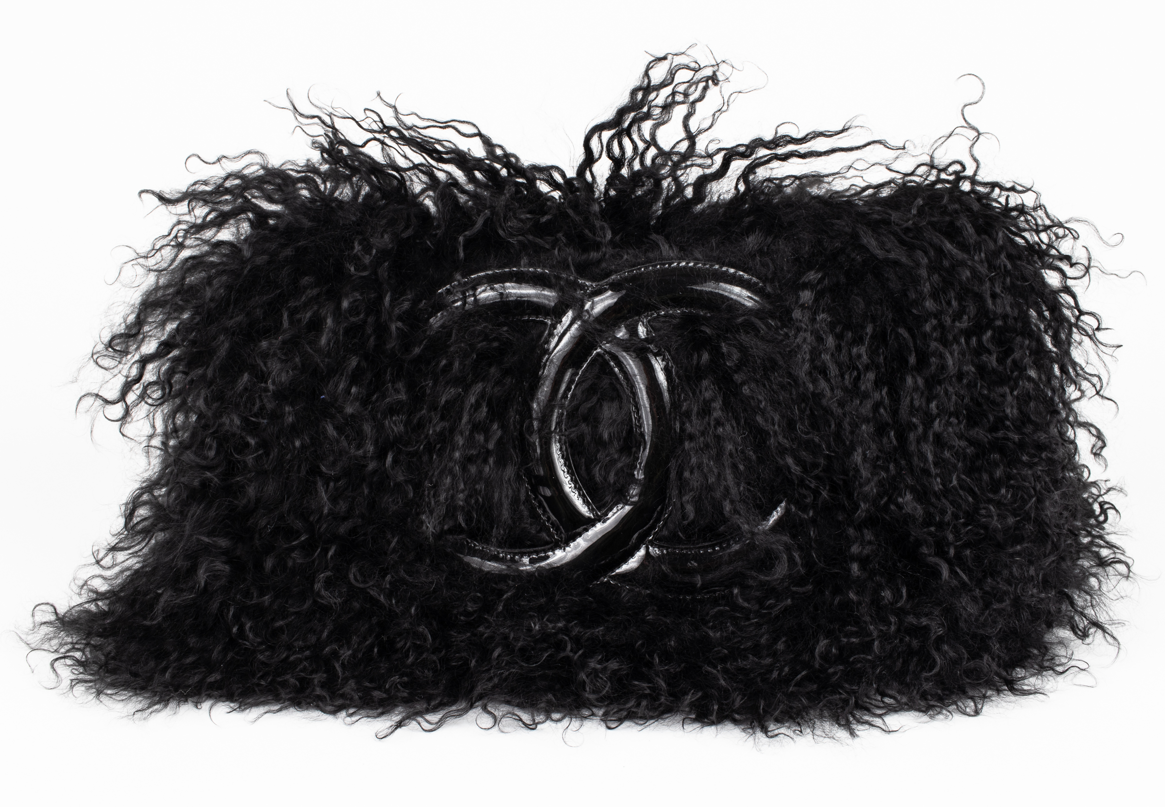 CHANEL BLACK MONGOLIAN LAMB FUR