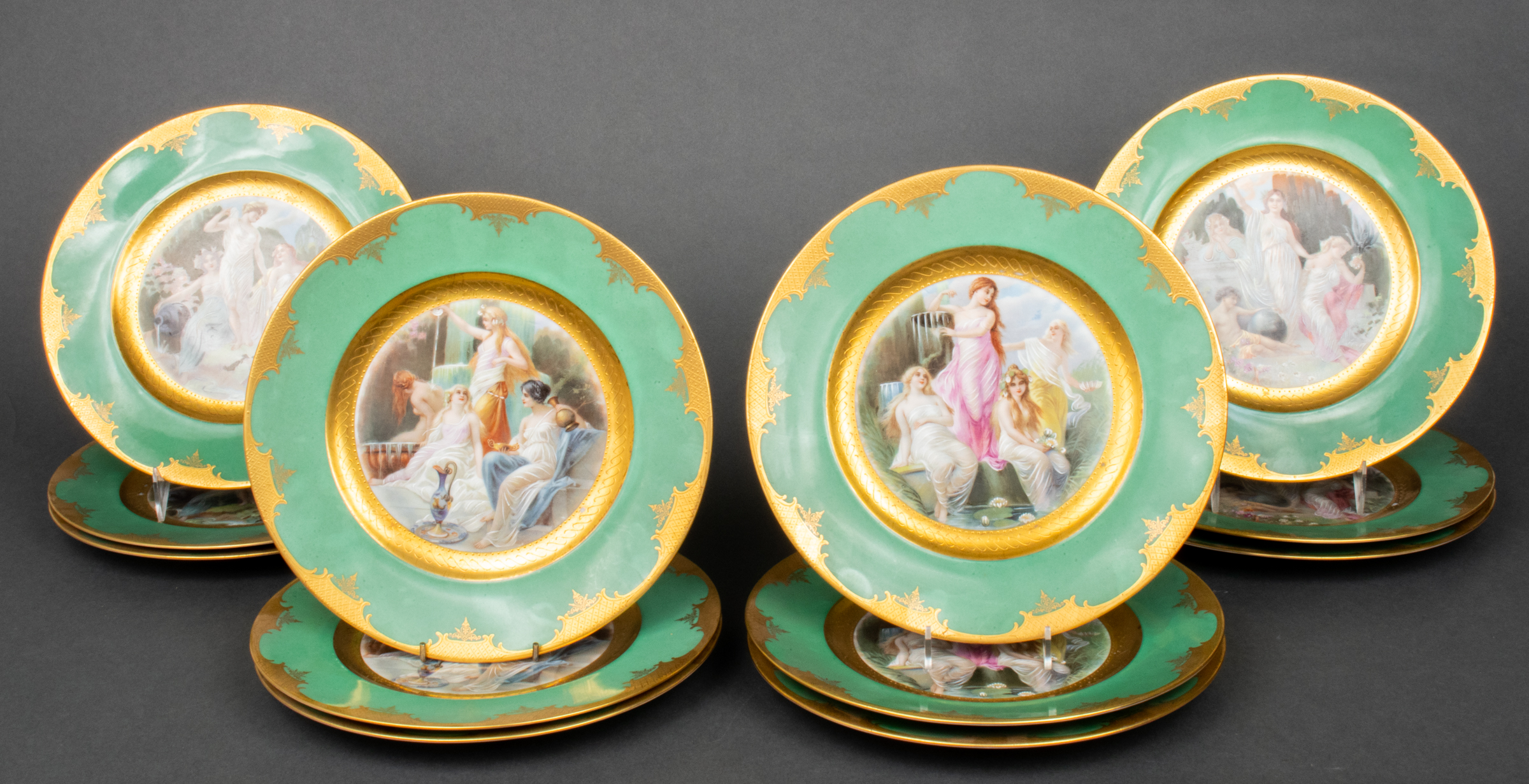 SELB BAVARIAN GREEN AND GILT PORCELAIN 3c3070