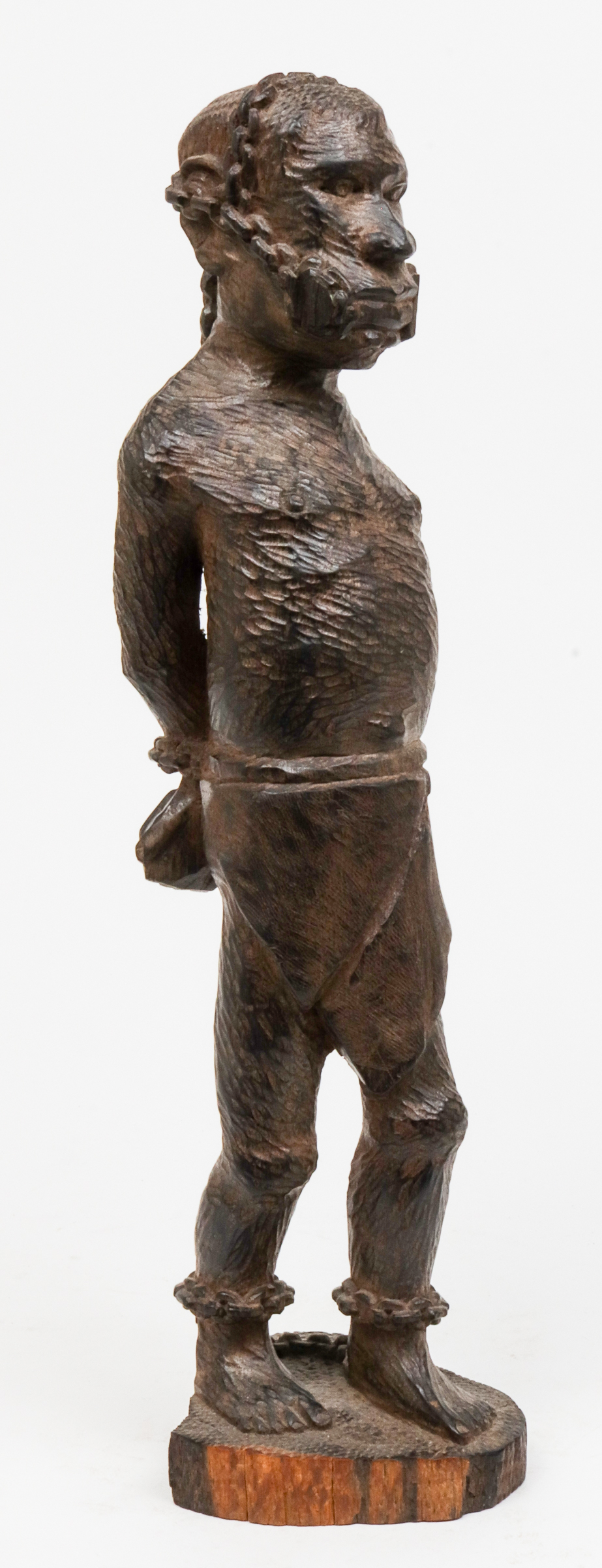 AFRICAN CARVED WOOD "BOUND SLAVE"