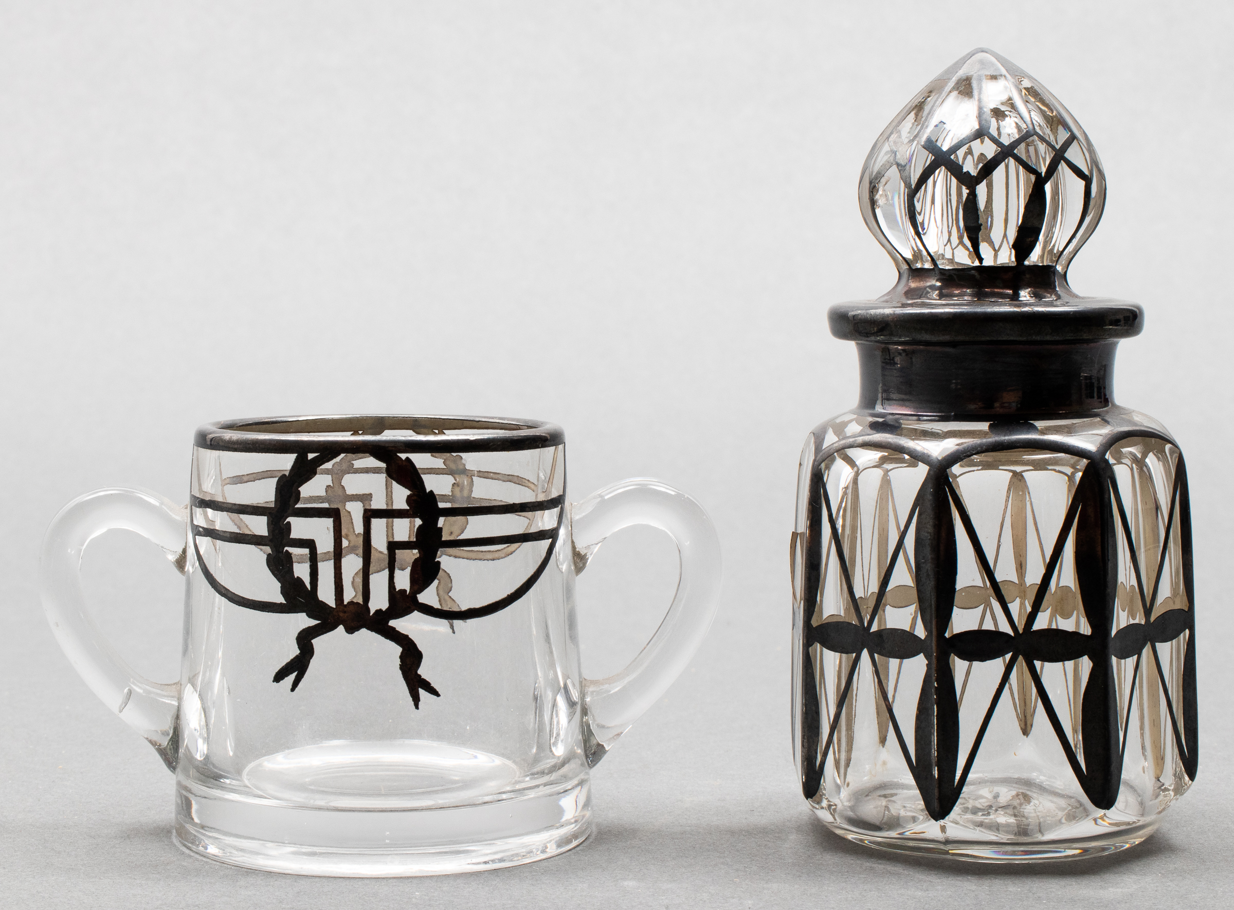 ART DECO MANNER GLASS VESSELS W