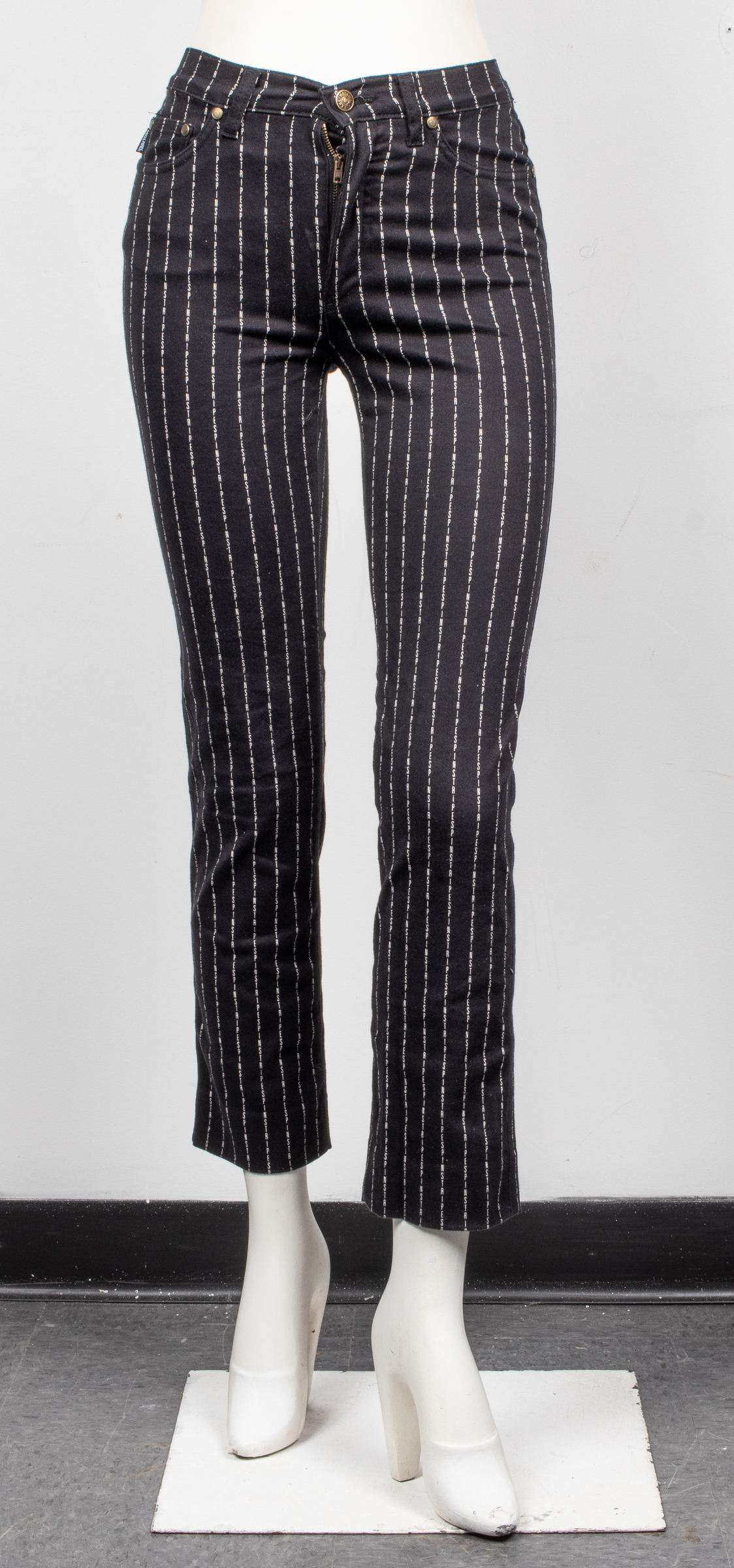 MOSCHINO "PIN STRIPES" SKINNY JEANS,