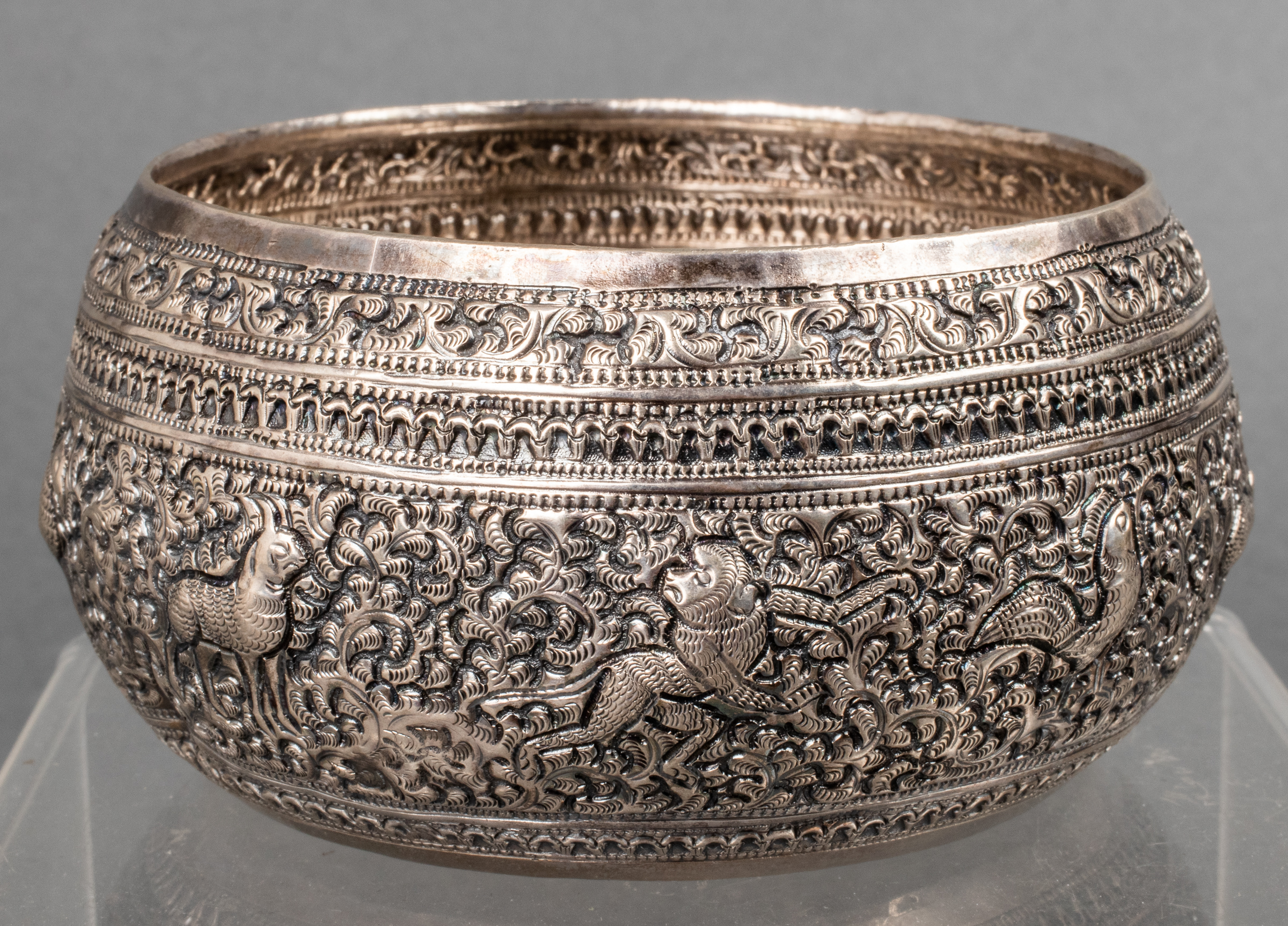 SOUTHEAST ASIAN SILVER BOWL W CHINESE