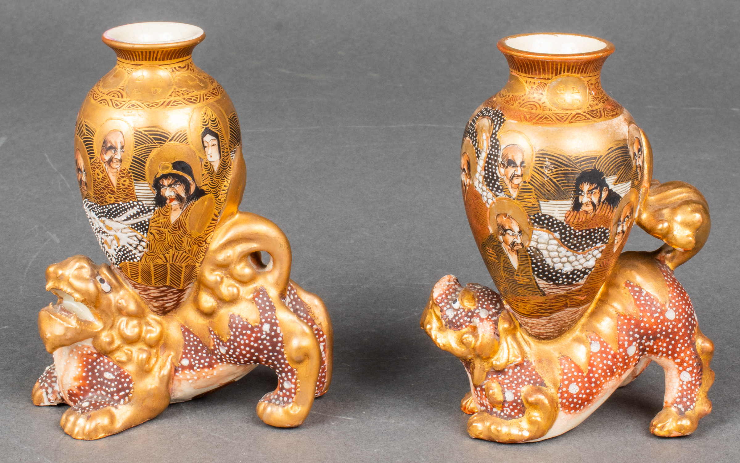 JAPANESE SATSUMA STYLE FOO DOG 3c3193