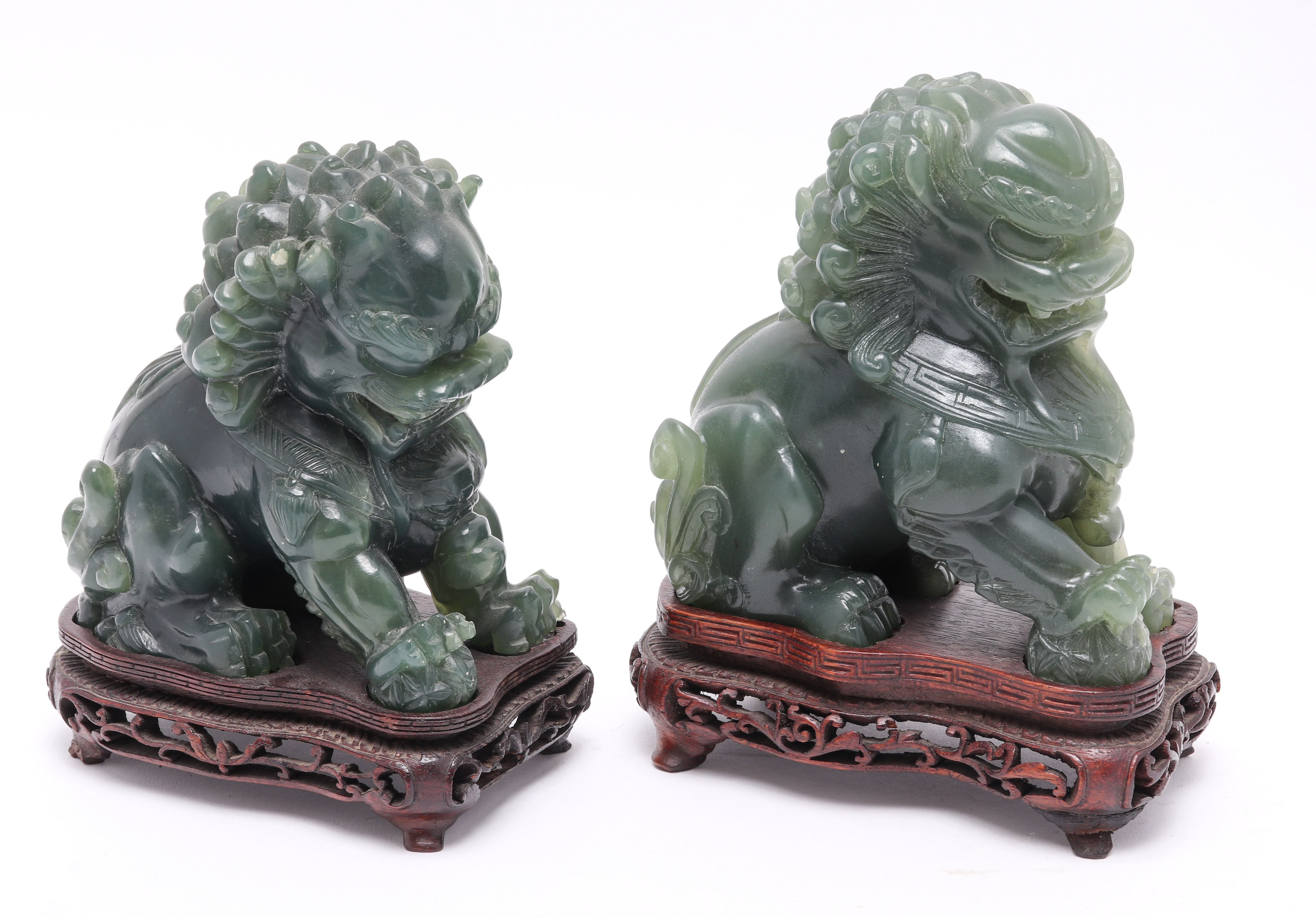 CHINESE CARVED GREEN HARDSTONE