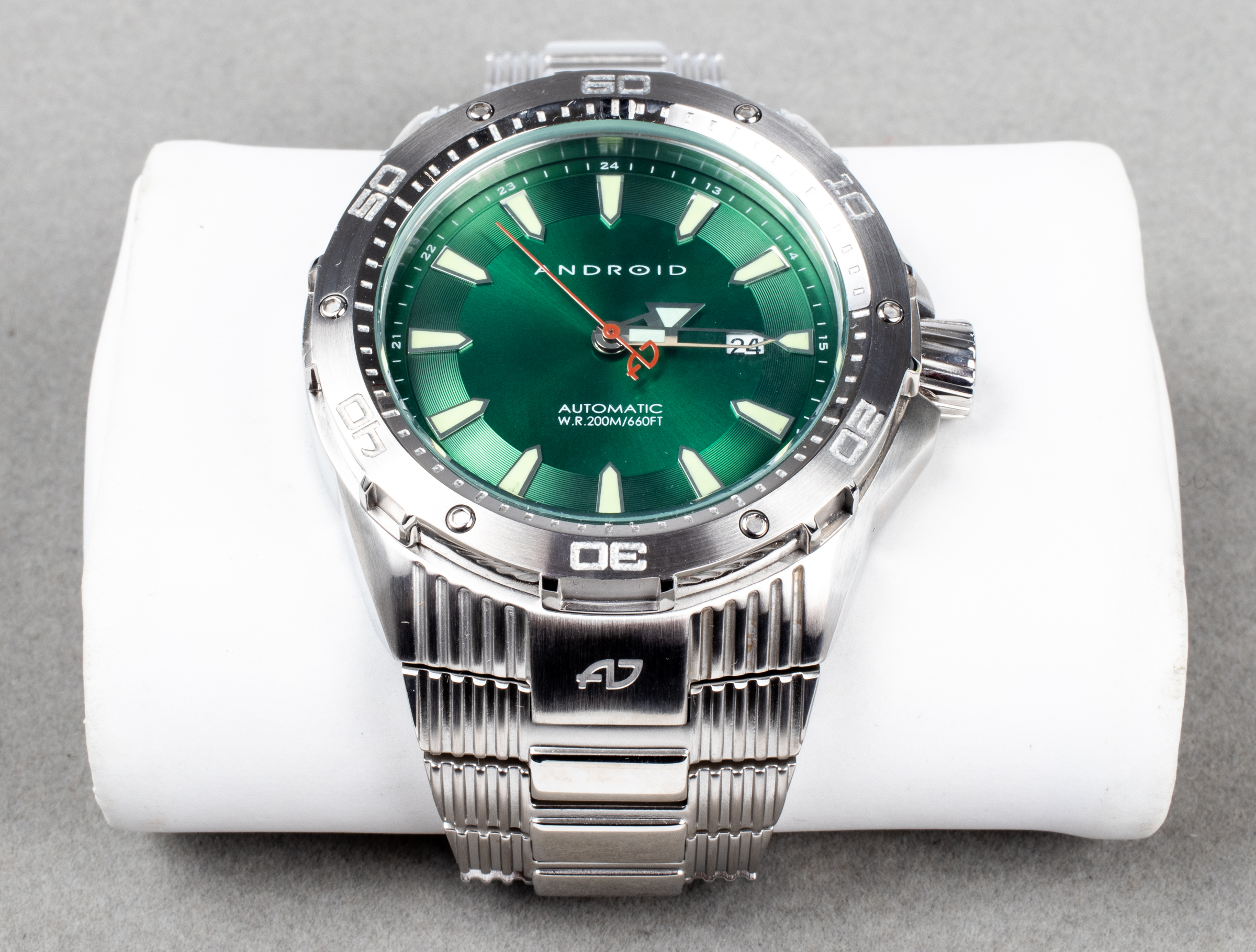 ANDROID STAINLESS STEEL & GREEN DIAL