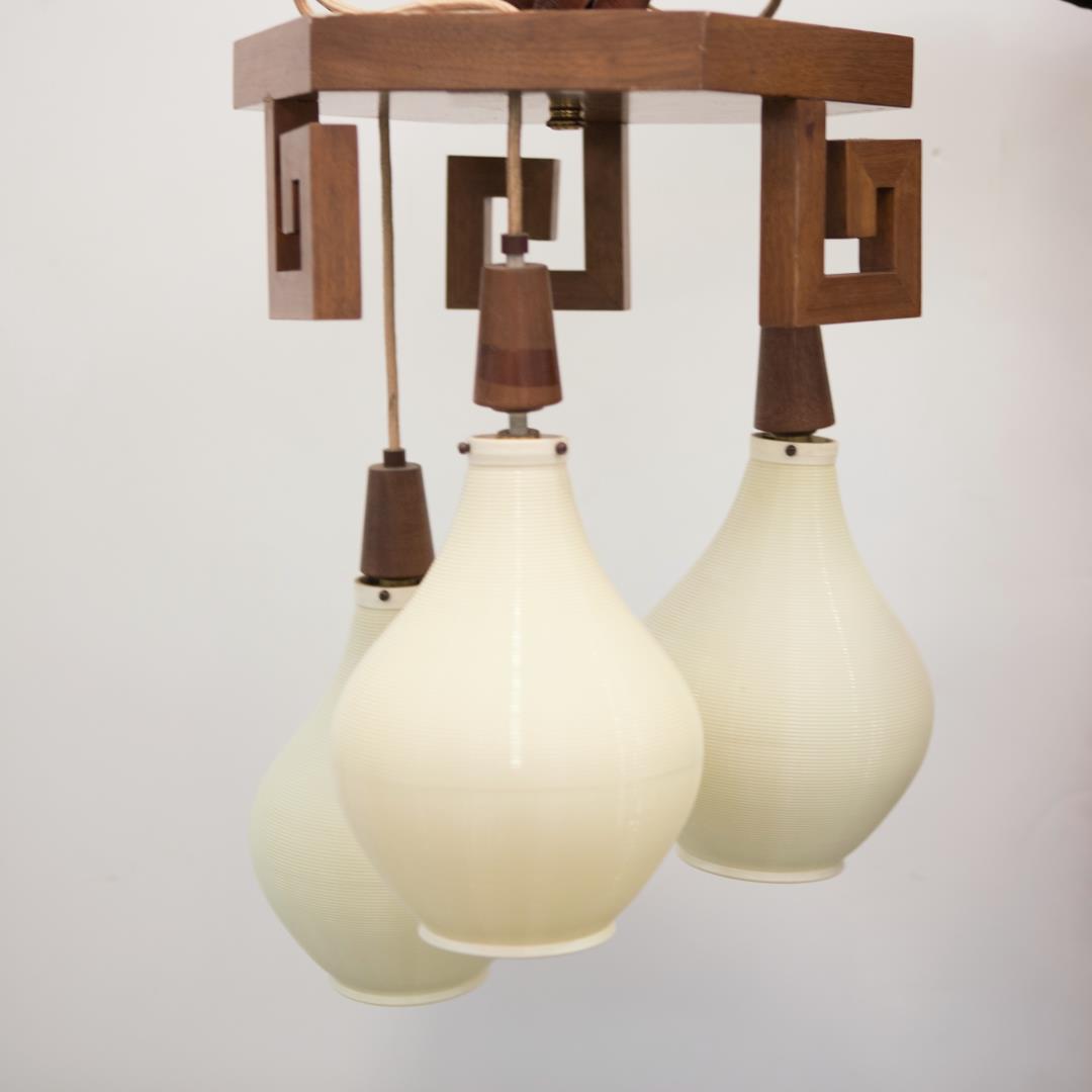 MID-CENTURY MODERN LANTERN CHANDELIER,