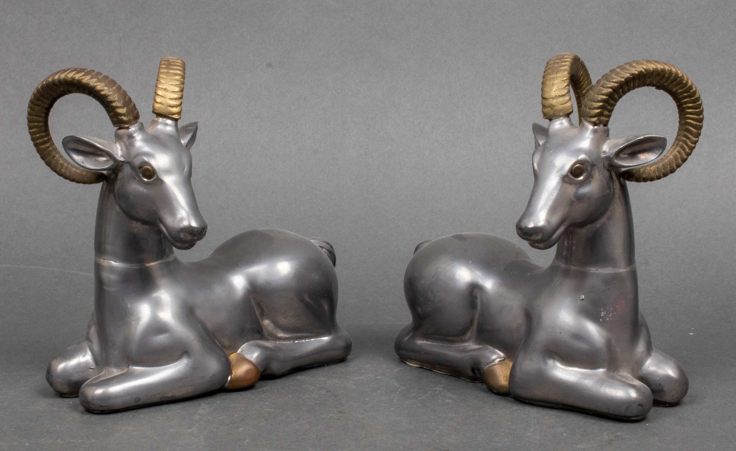 MID-CENTURY MODERN METAL BOOKENDS