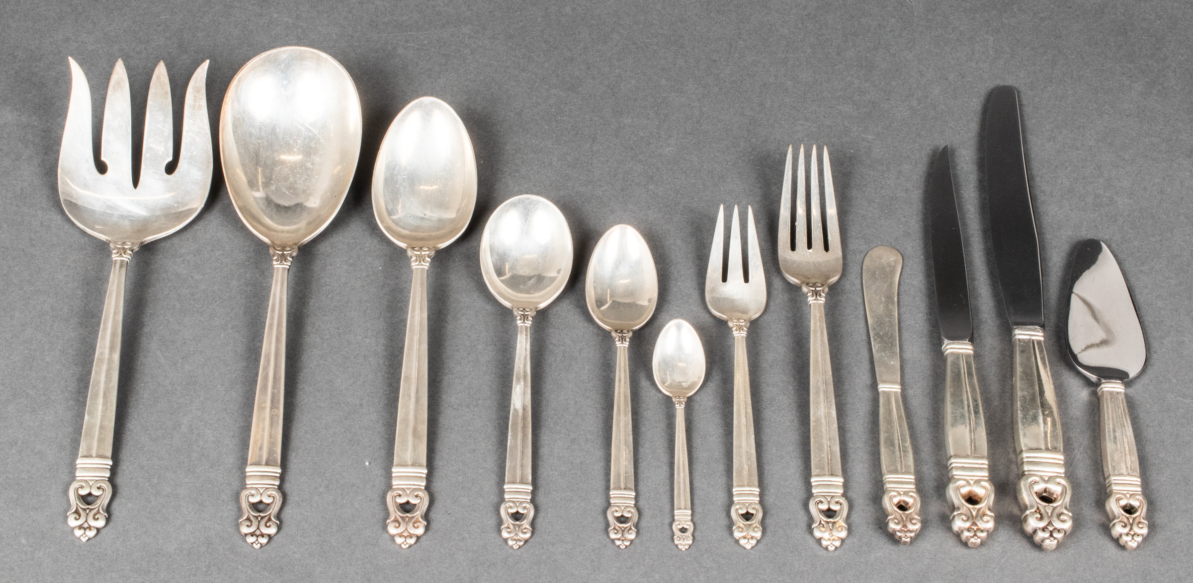 ROYAL DANISH STERLING SILVER FLATWARE,