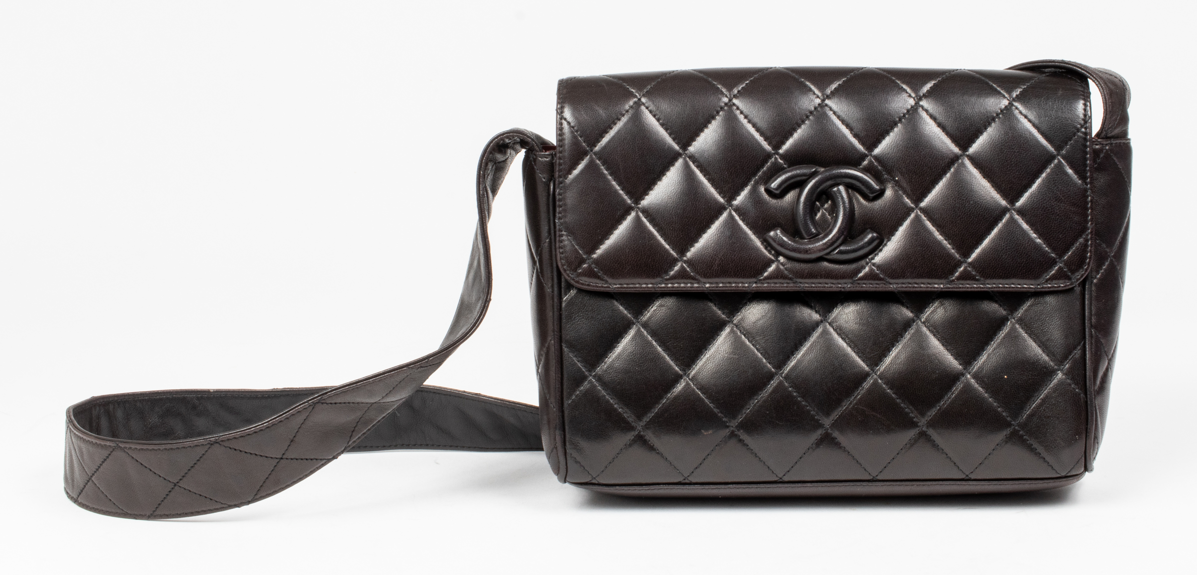 CHANEL BROWN LEATHER SINGLE FLAP