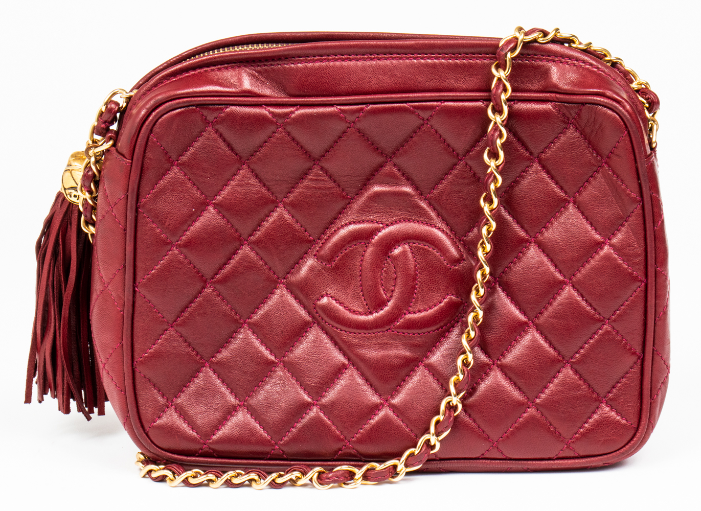 CHANEL RED QUILTED LEATHER CAMERA 3c32f3