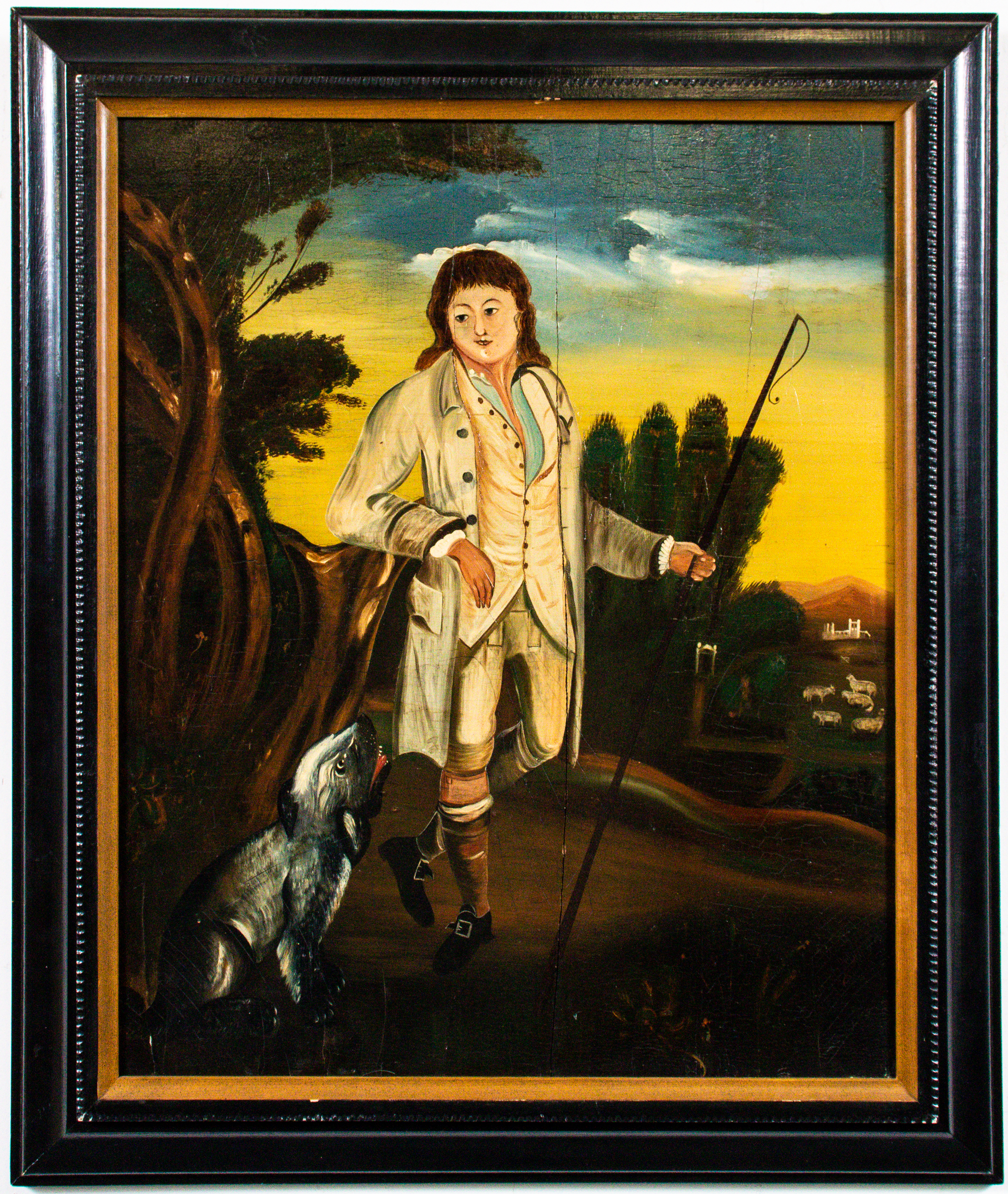 PROVINCIAL SHEPHERD BOY WITH DOG  3c339f