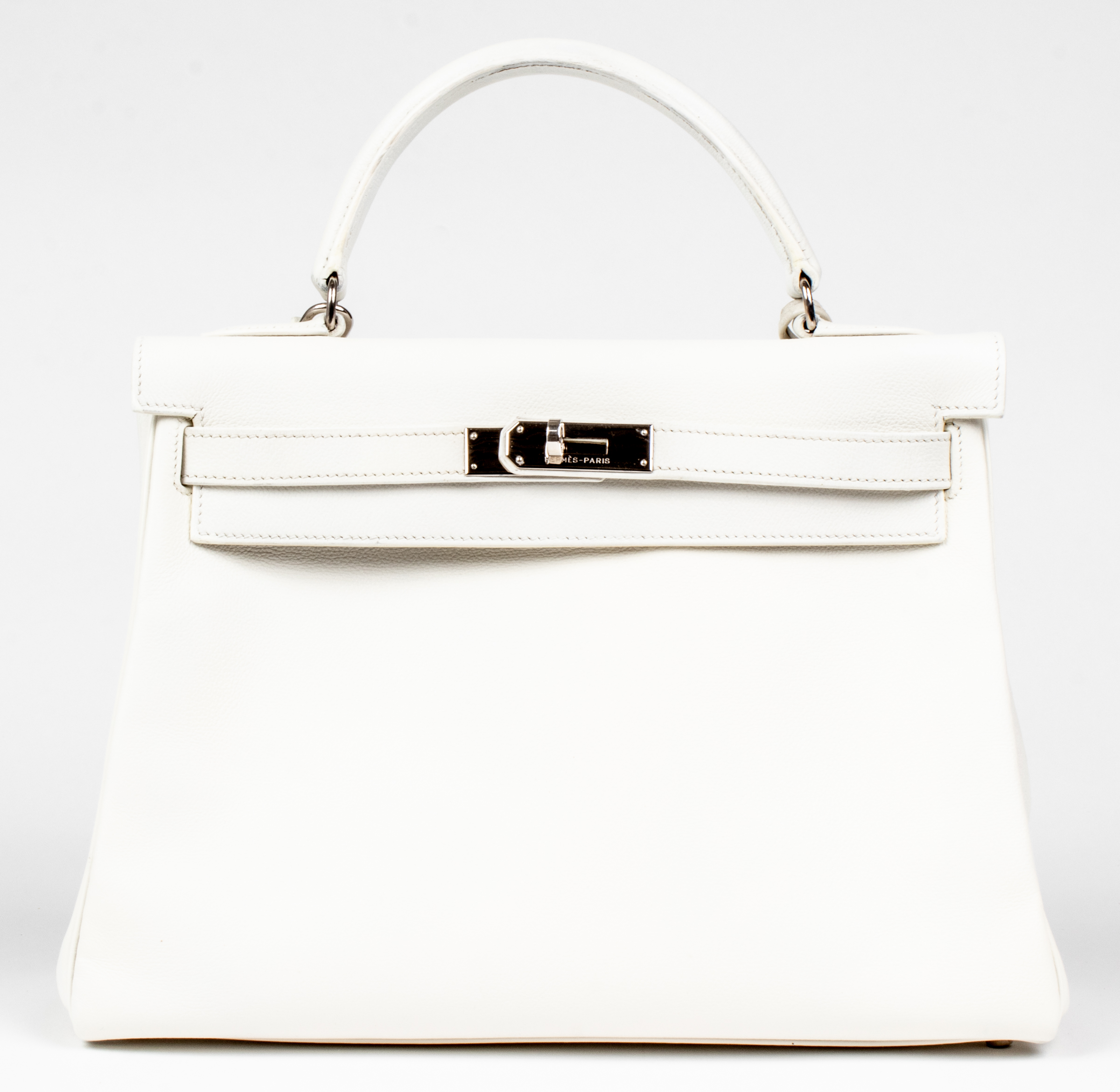 HERMES WHITE LEATHER KELLY 32CM