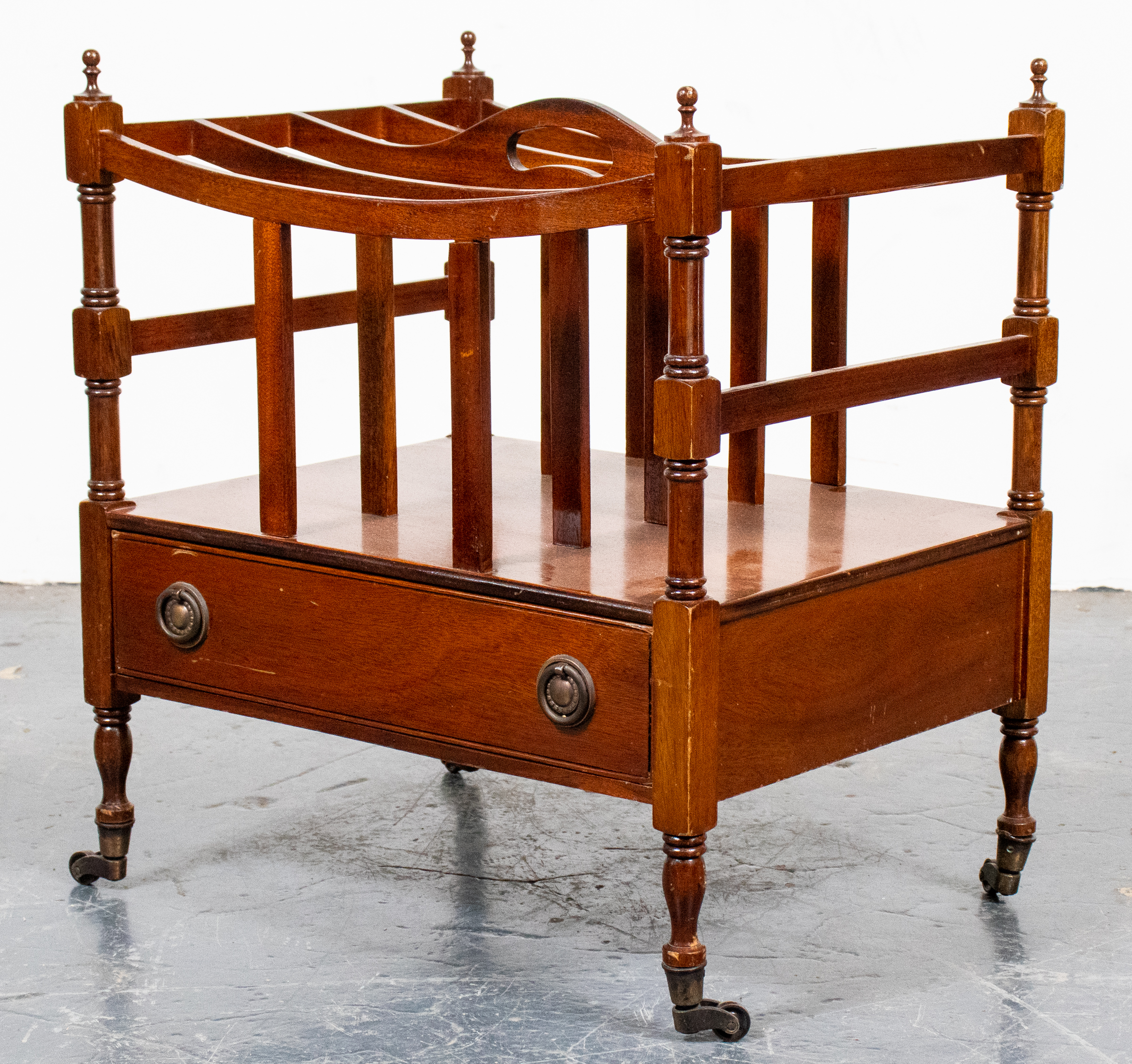 REGENCY STYLE MAHOGANY CANTERBURY