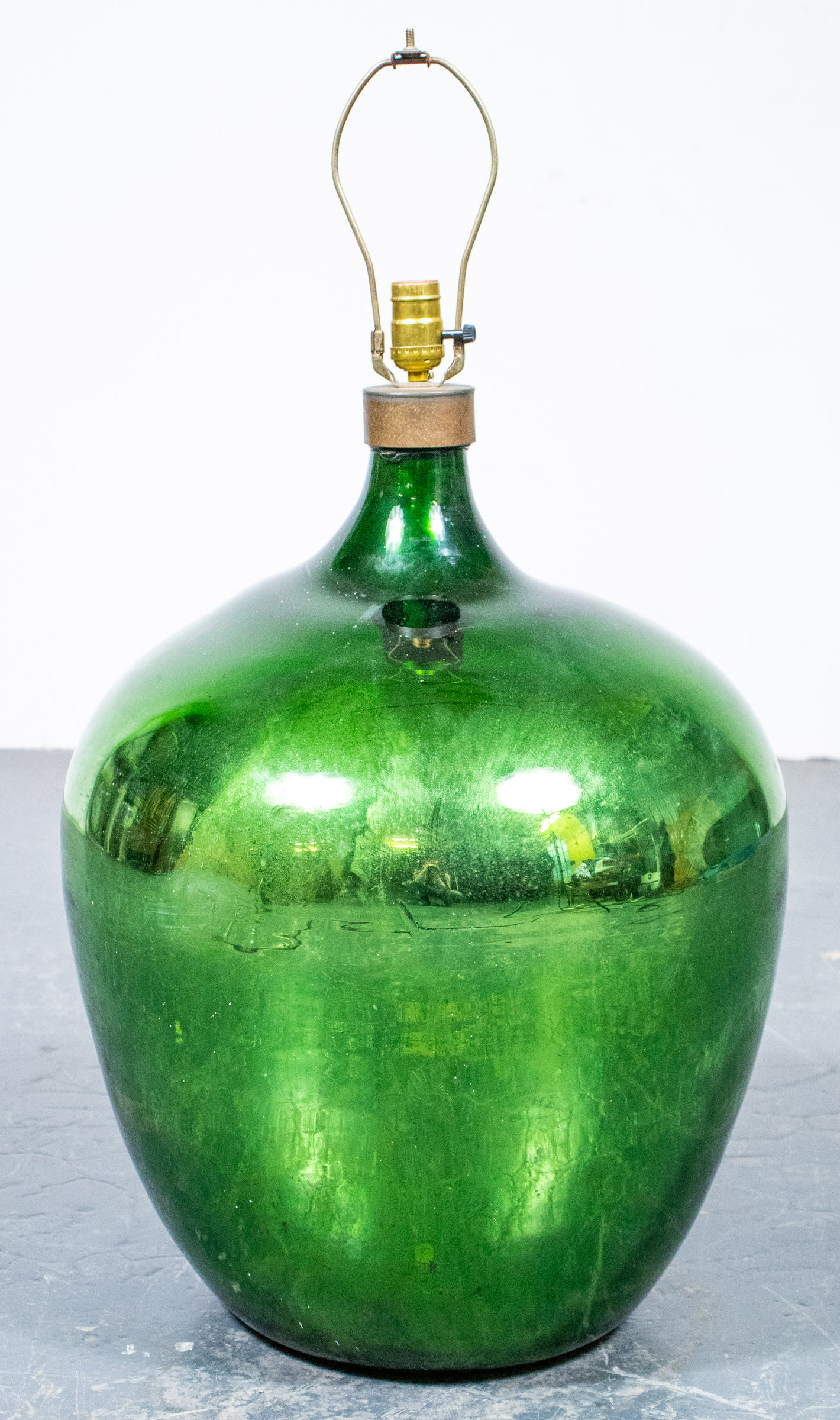 LARGE MODERN GREEN MERCURY GLASS