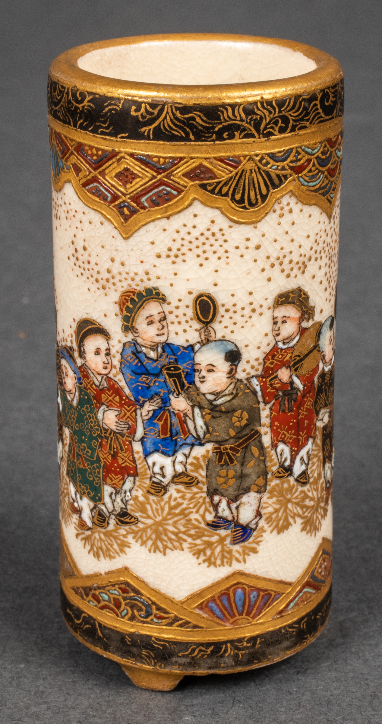 JAPANESE SATSUMA PORCELAIN "CHILDREN"