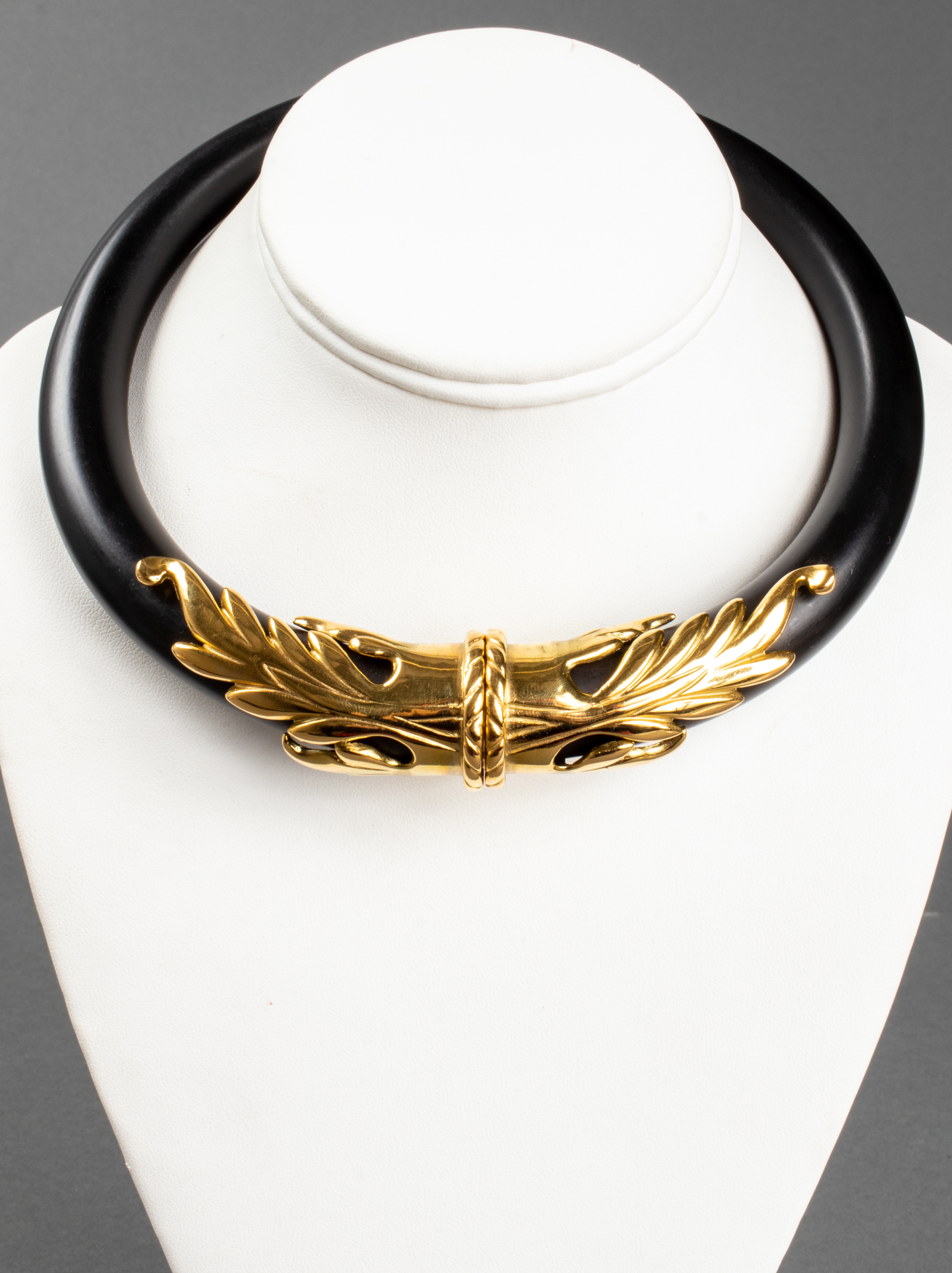 INNA CYTRINE WOOD GOLD TONE CHOKER 3c347c