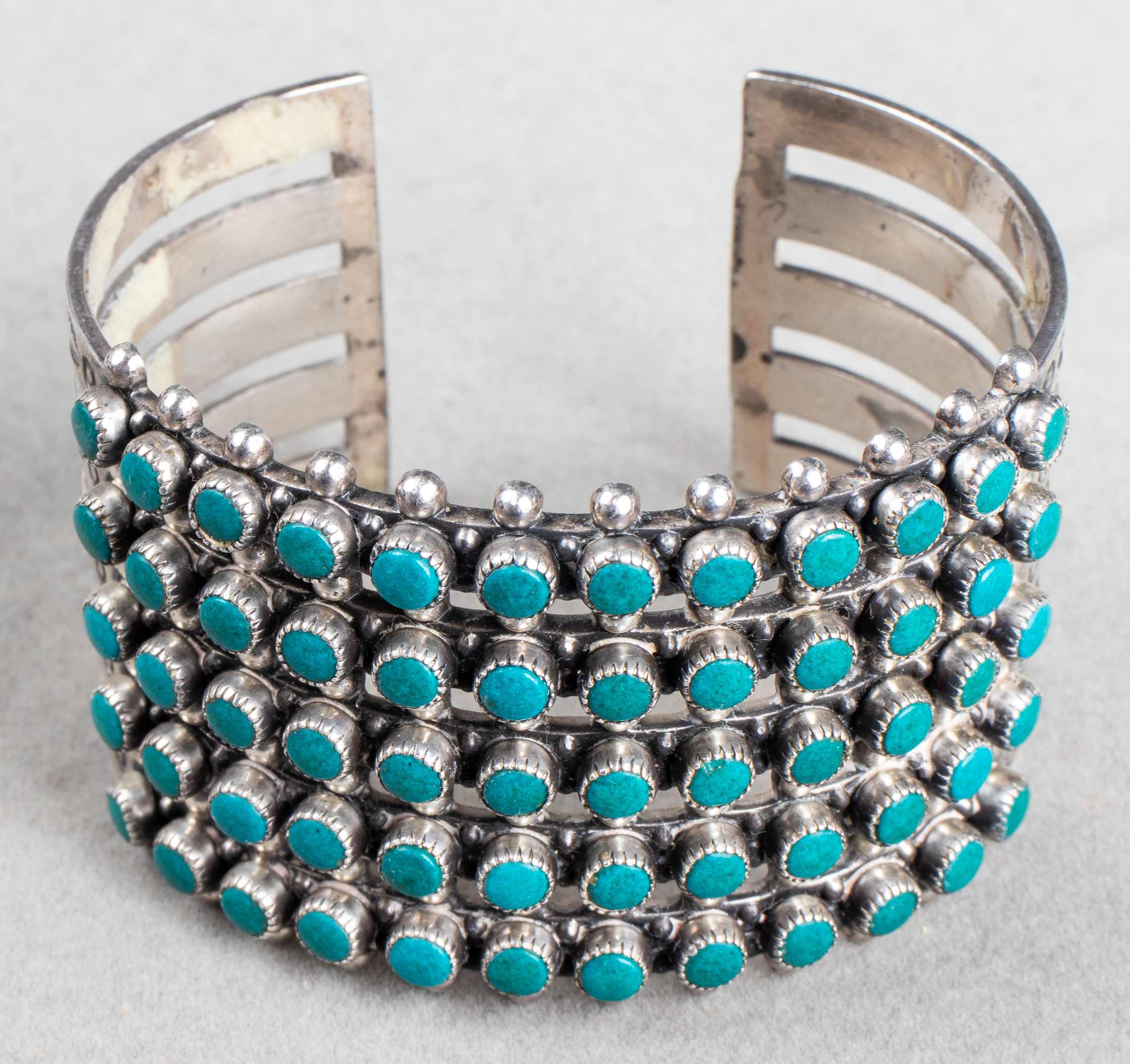 NAVAJO SILVER WIDE TURQUOISE CUFF 3c354e