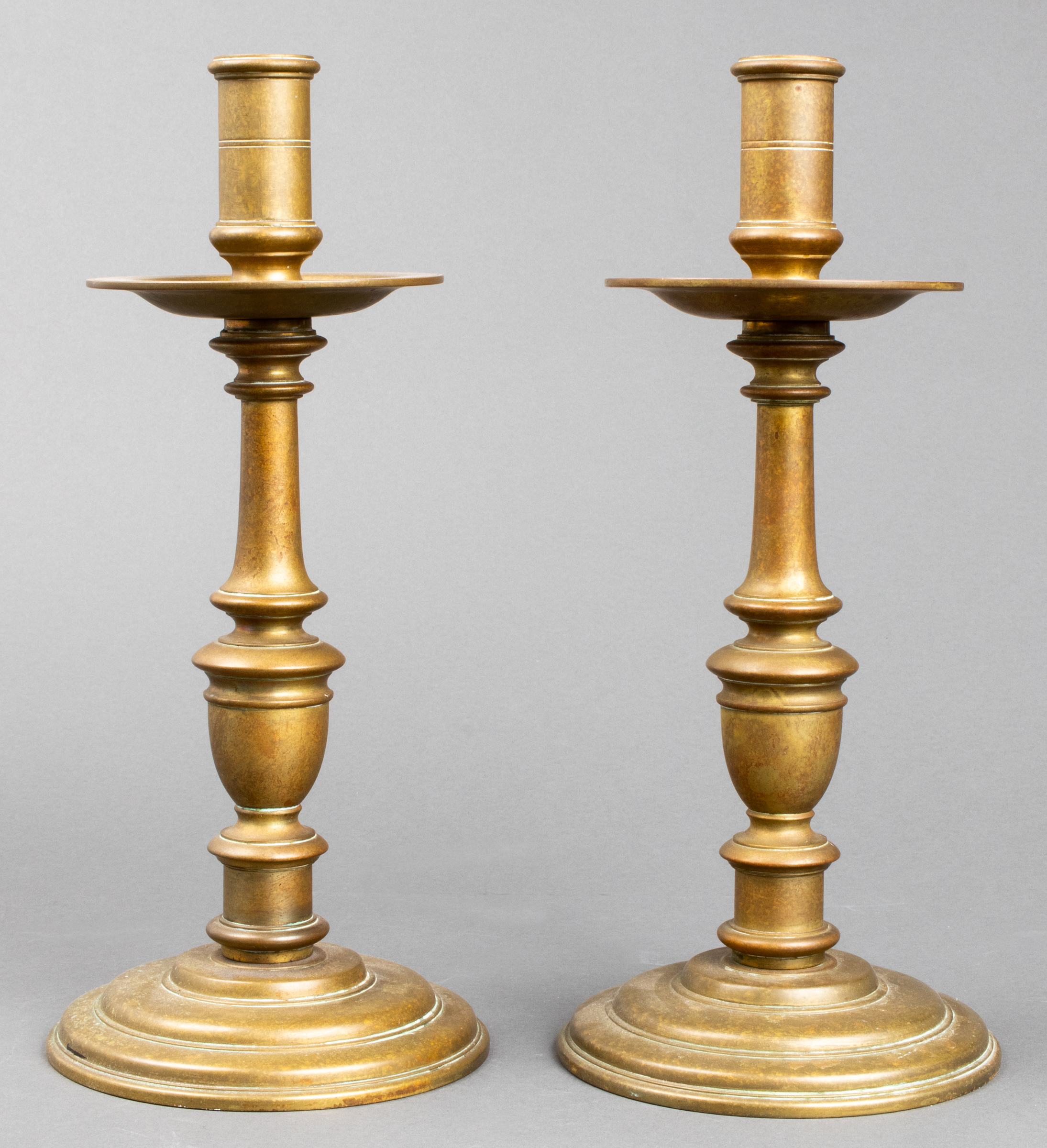 BAROQUE MANNER BRASS CANDLESTICKS,