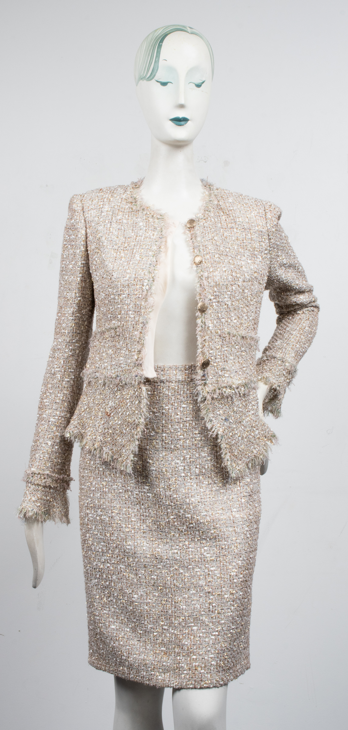 CHANEL FANTASY TWEED SKIRT SUIT 3c3590