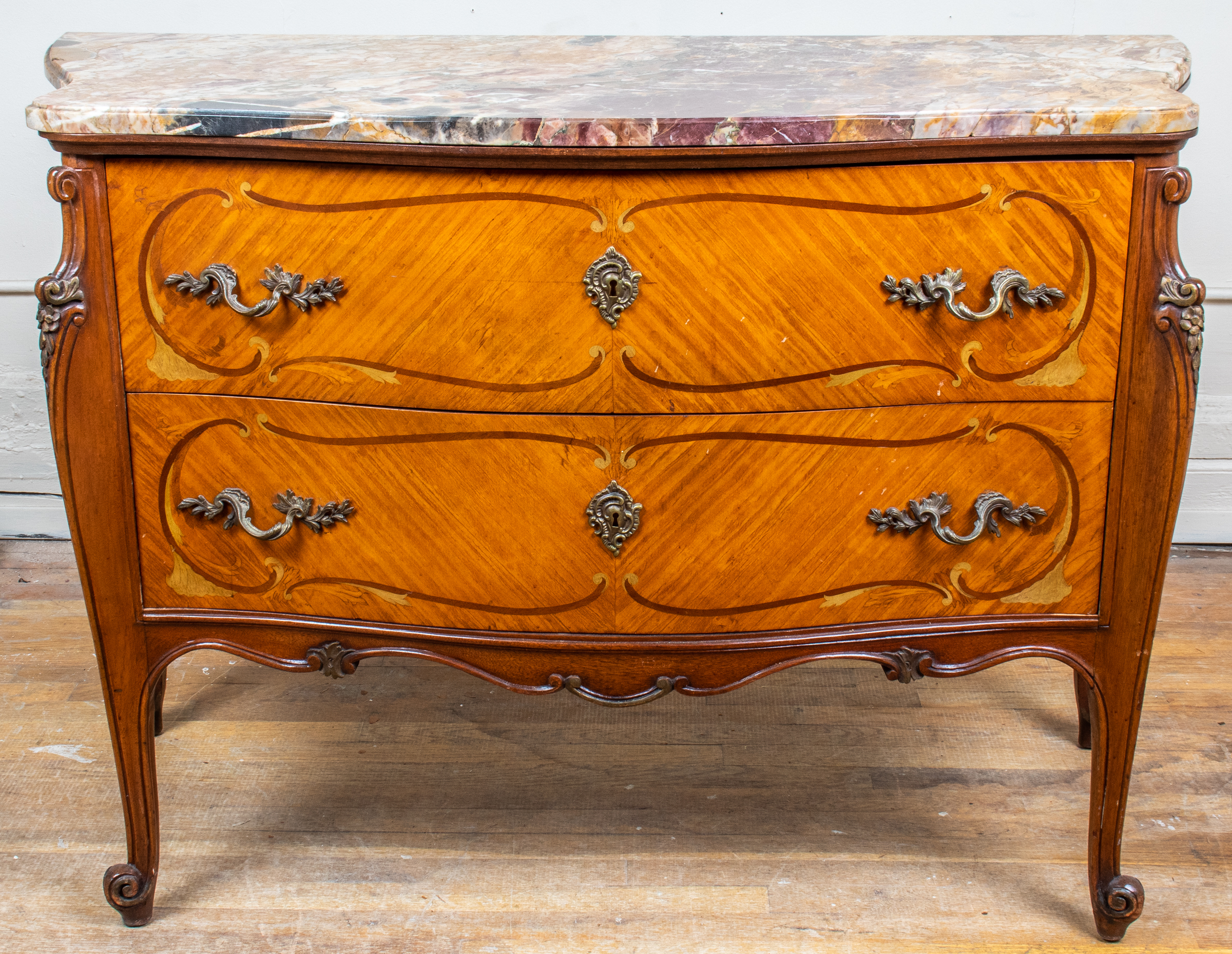 LOUIS XV STYLE MARBLE TOP MARQUETRY 3c35ec