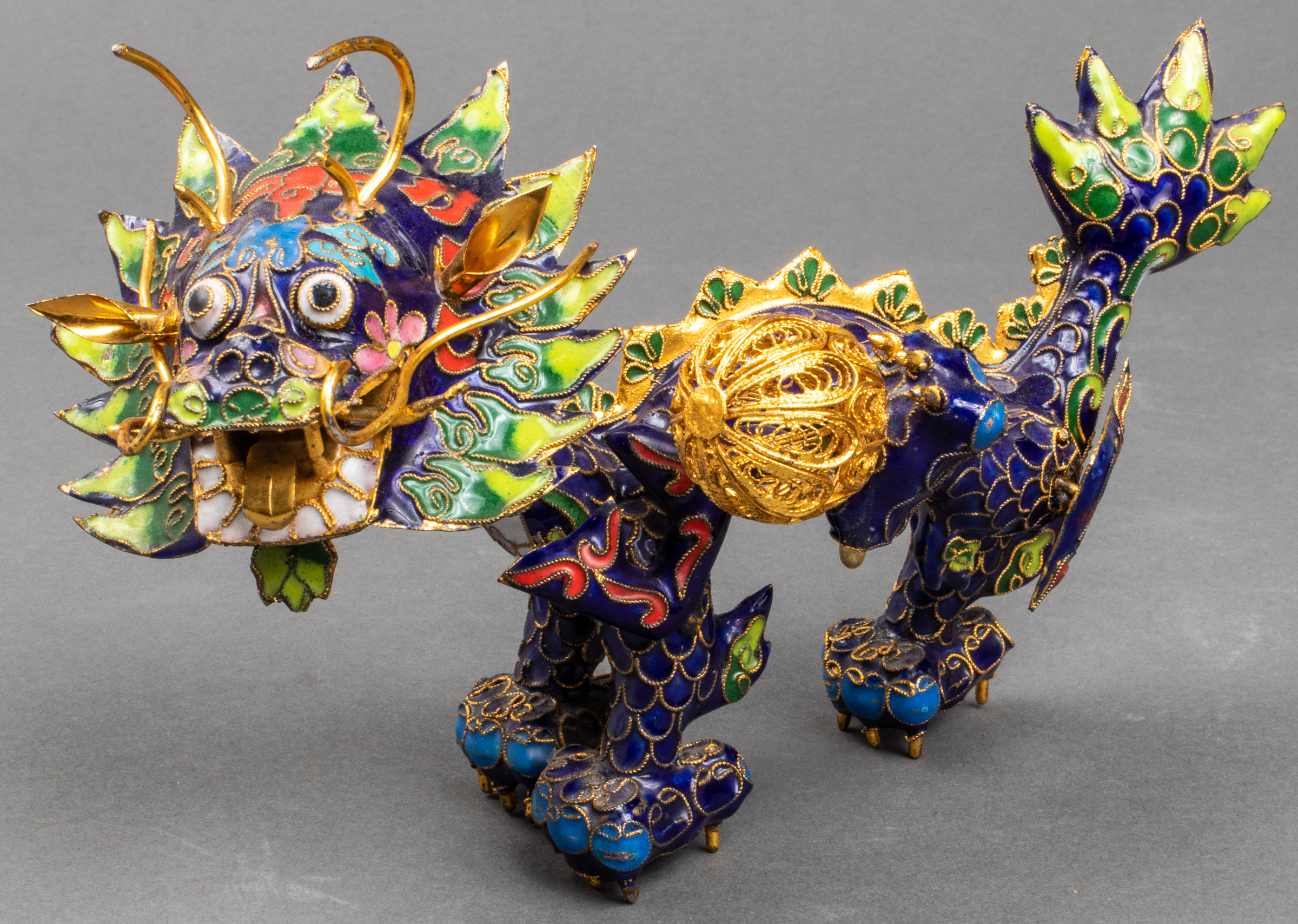 ENAMEL CLOISONNE CHINESE DRAGON