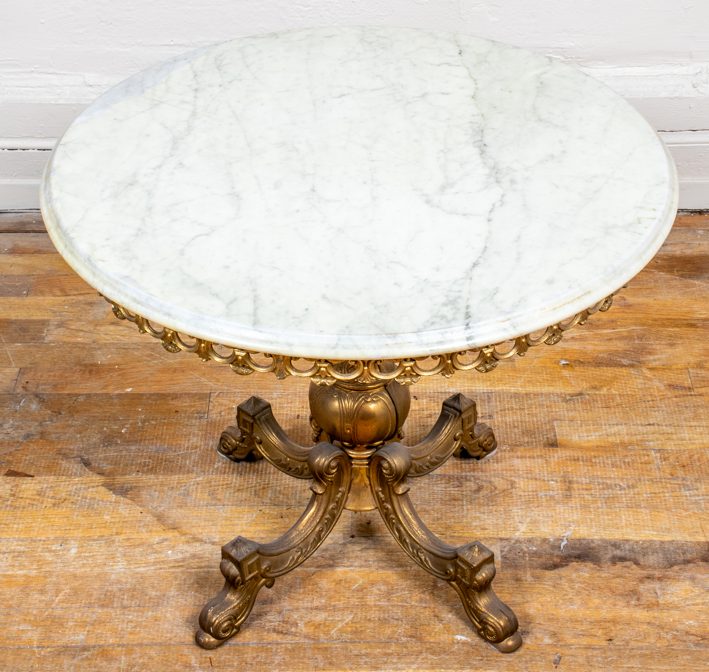 ROCOCO REVIVAL GILT METAL AND MARBLE