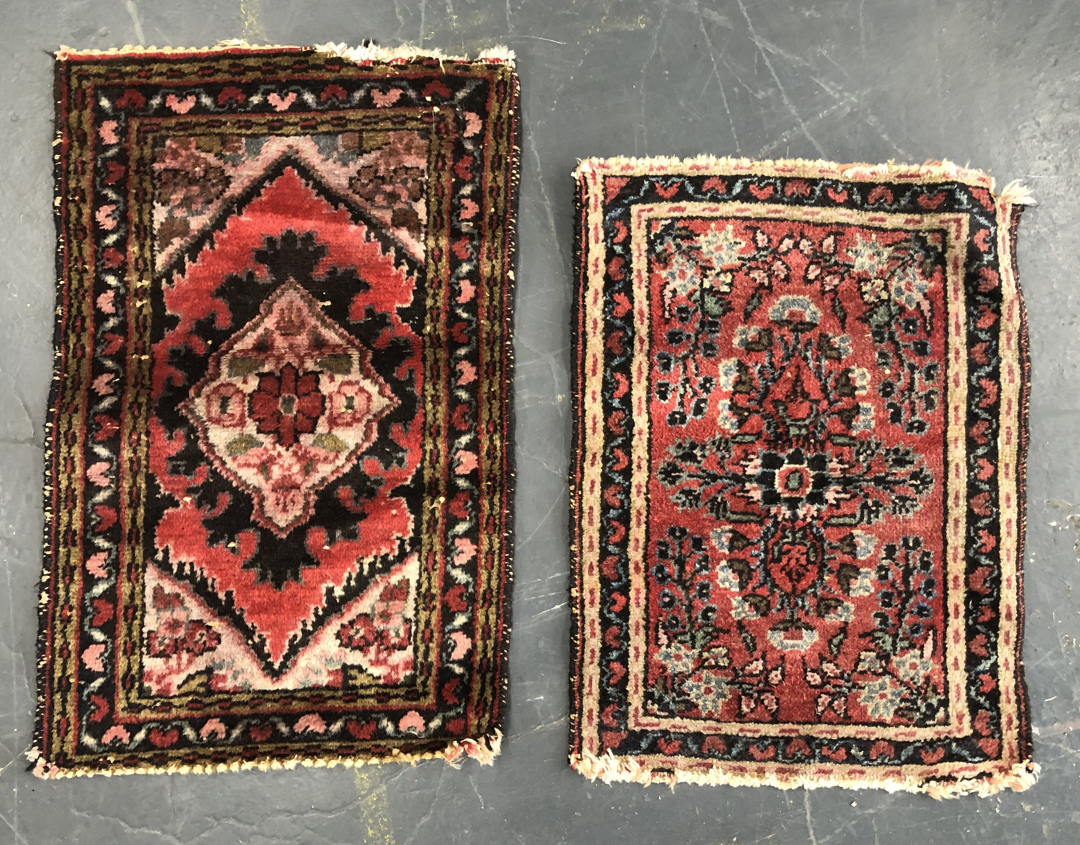 TWO SMALL RUGS MATS 2 X 1  3c365c