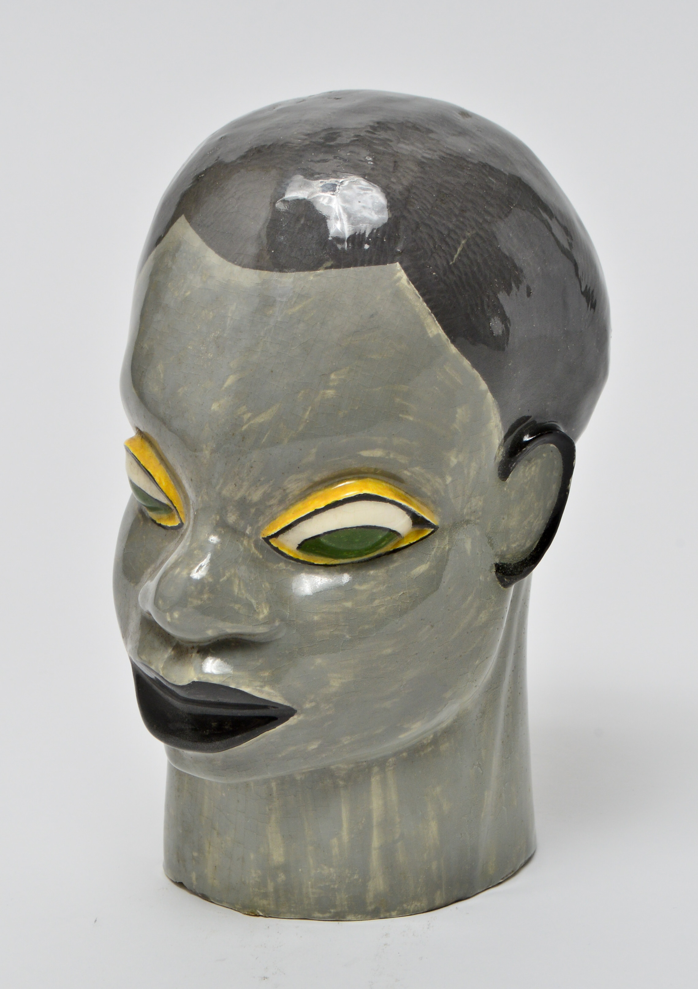 MODERN FOLK ART CERAMIC HEAD SCULPTURE 3c36c9