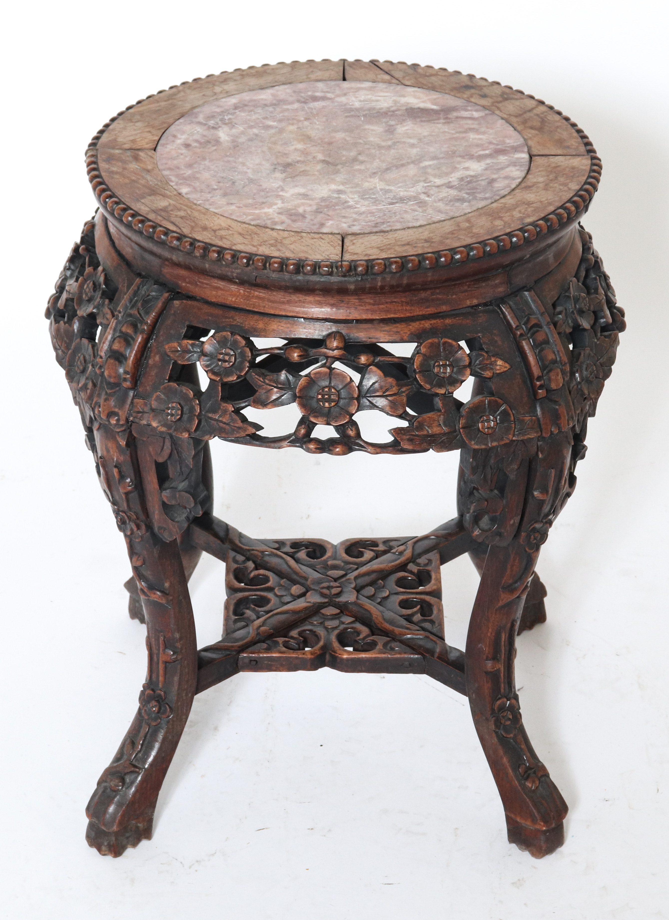 ASIAN CARVED HARDWOOD & MARBLE