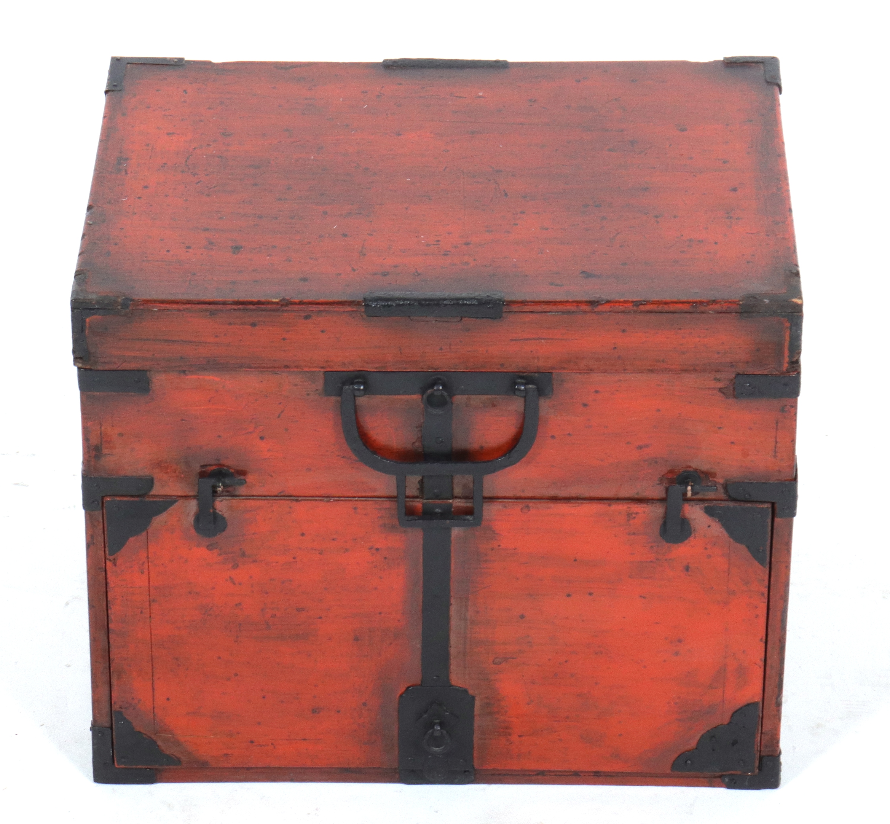 ASIAN RED LACQUER BOX WITH SERVING 3c36ed