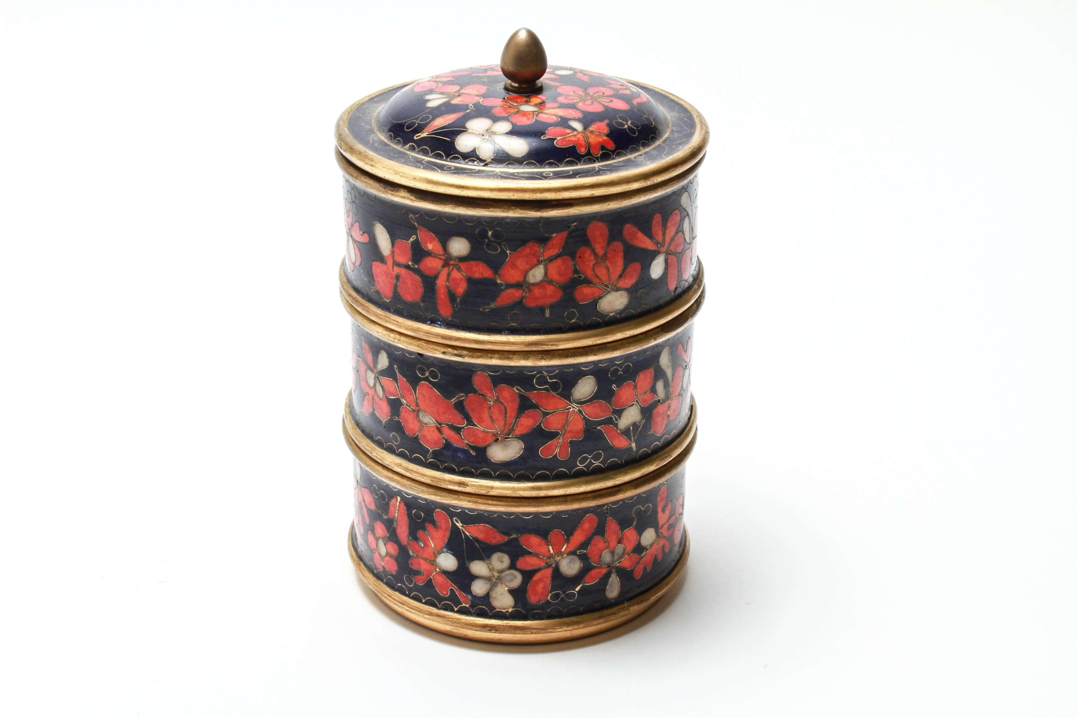 CHINESE CLOISONNE STACKING BOX 3c376f