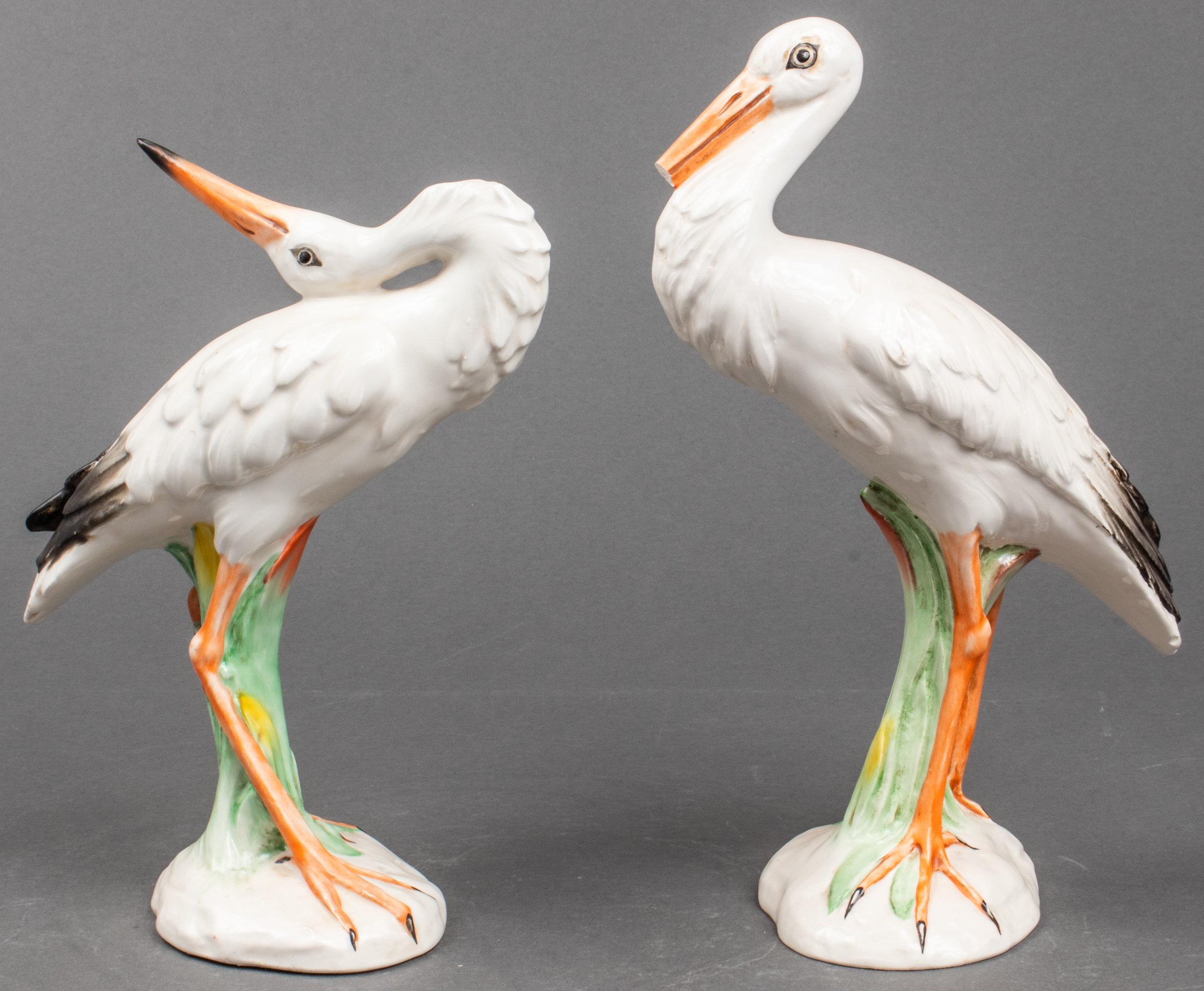 ITALIAN PORCELAIN CRANES PAIR 3c37ef