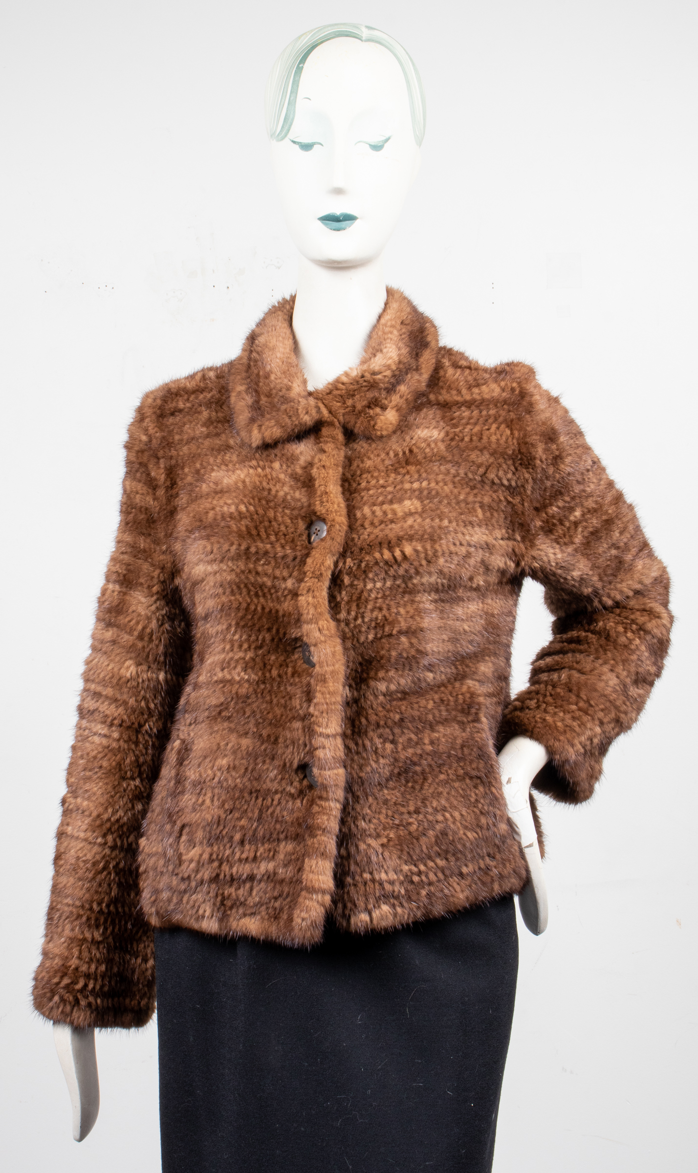 TRILOGY KNITTED RABBIT FUR COAT