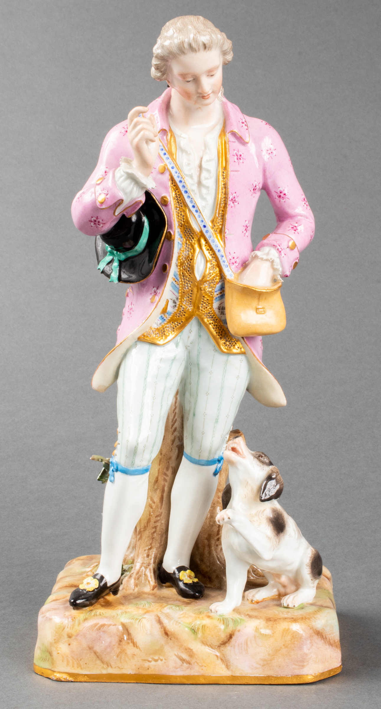 MEISSEN GENTLEMAN TRAINING DOG 3c3936