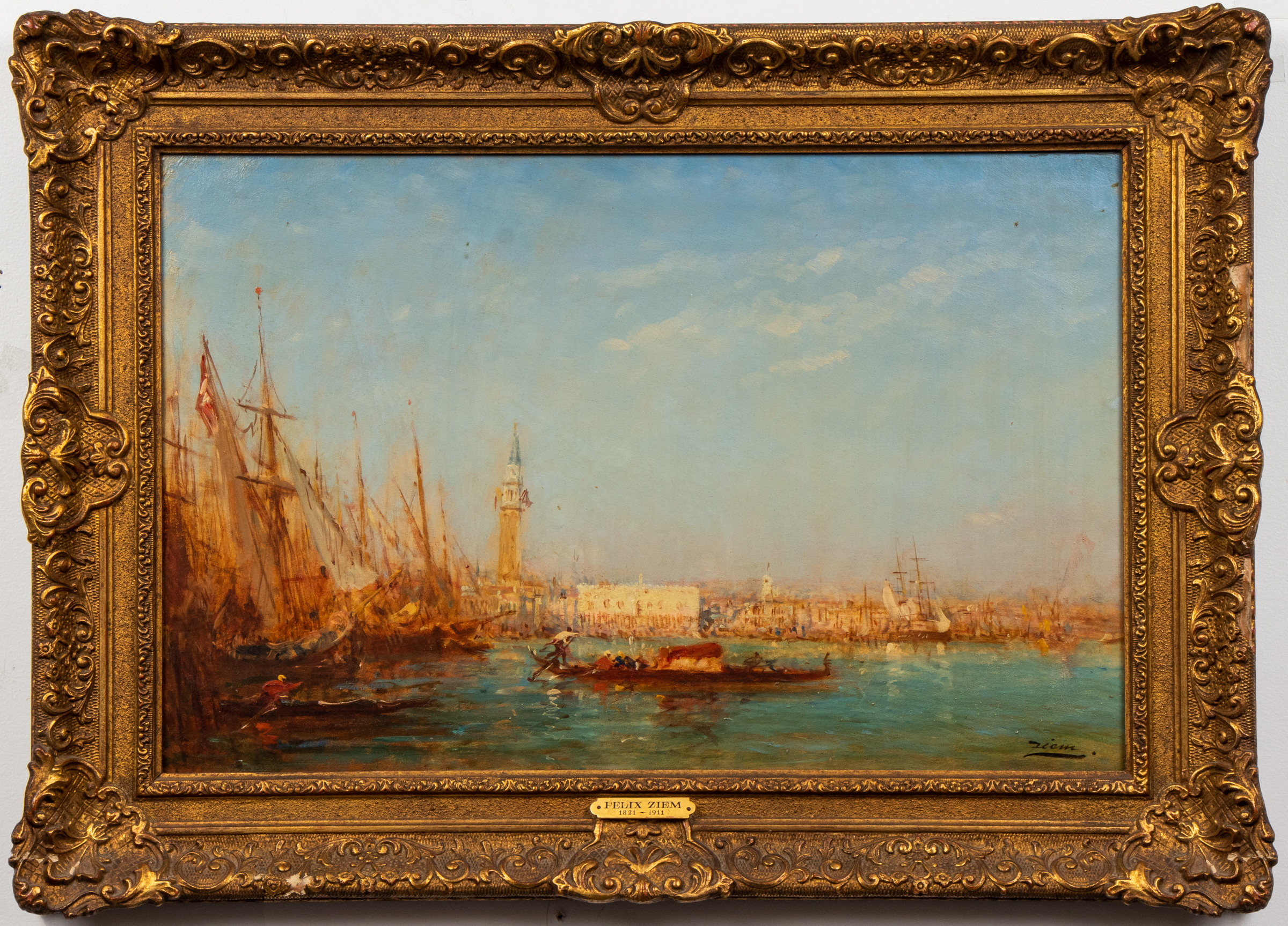 FELIX ZIEM VENETIAN CANAL SCENE OIL